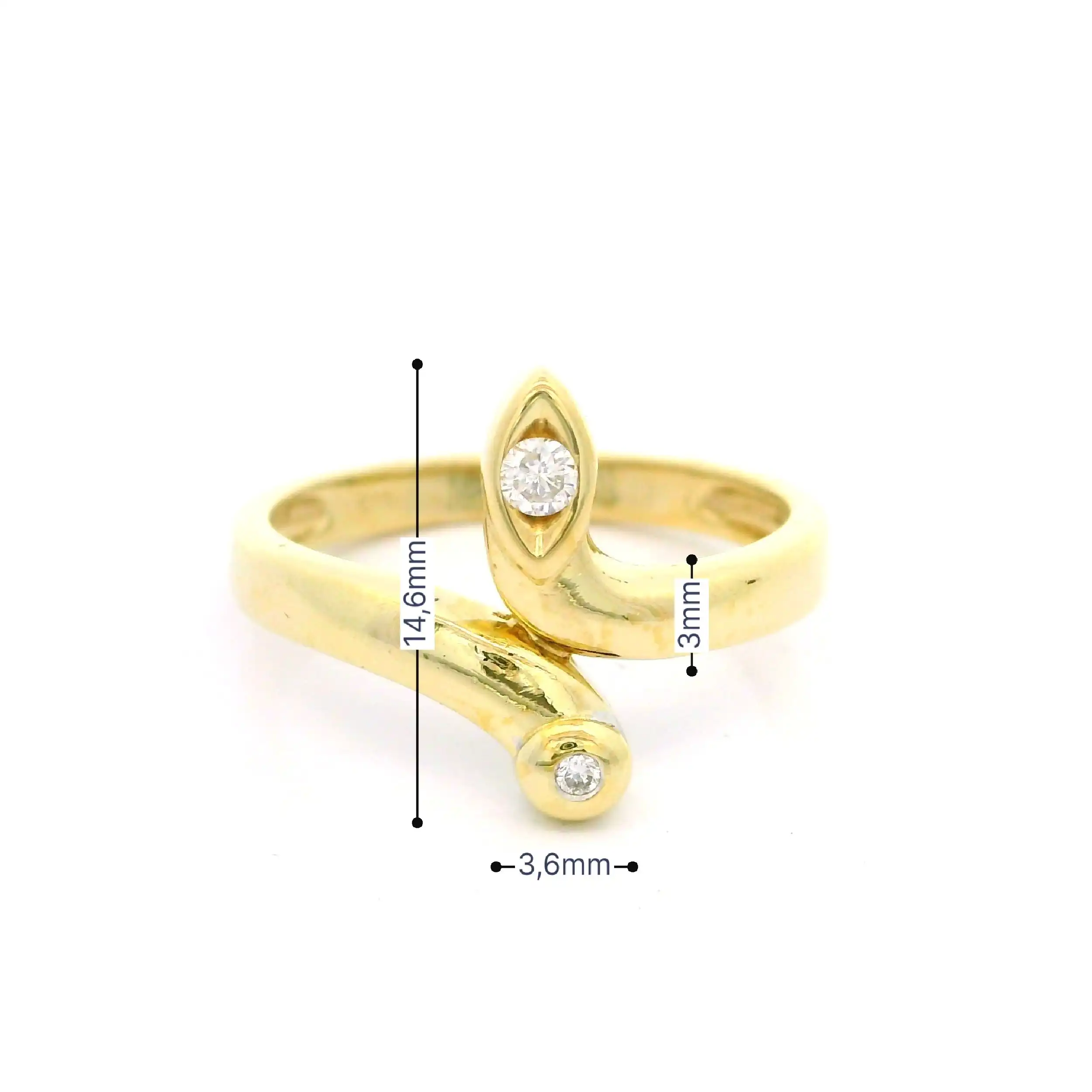 Ring Gelbgold mit Brillanten, graviert mit 0,08 ct