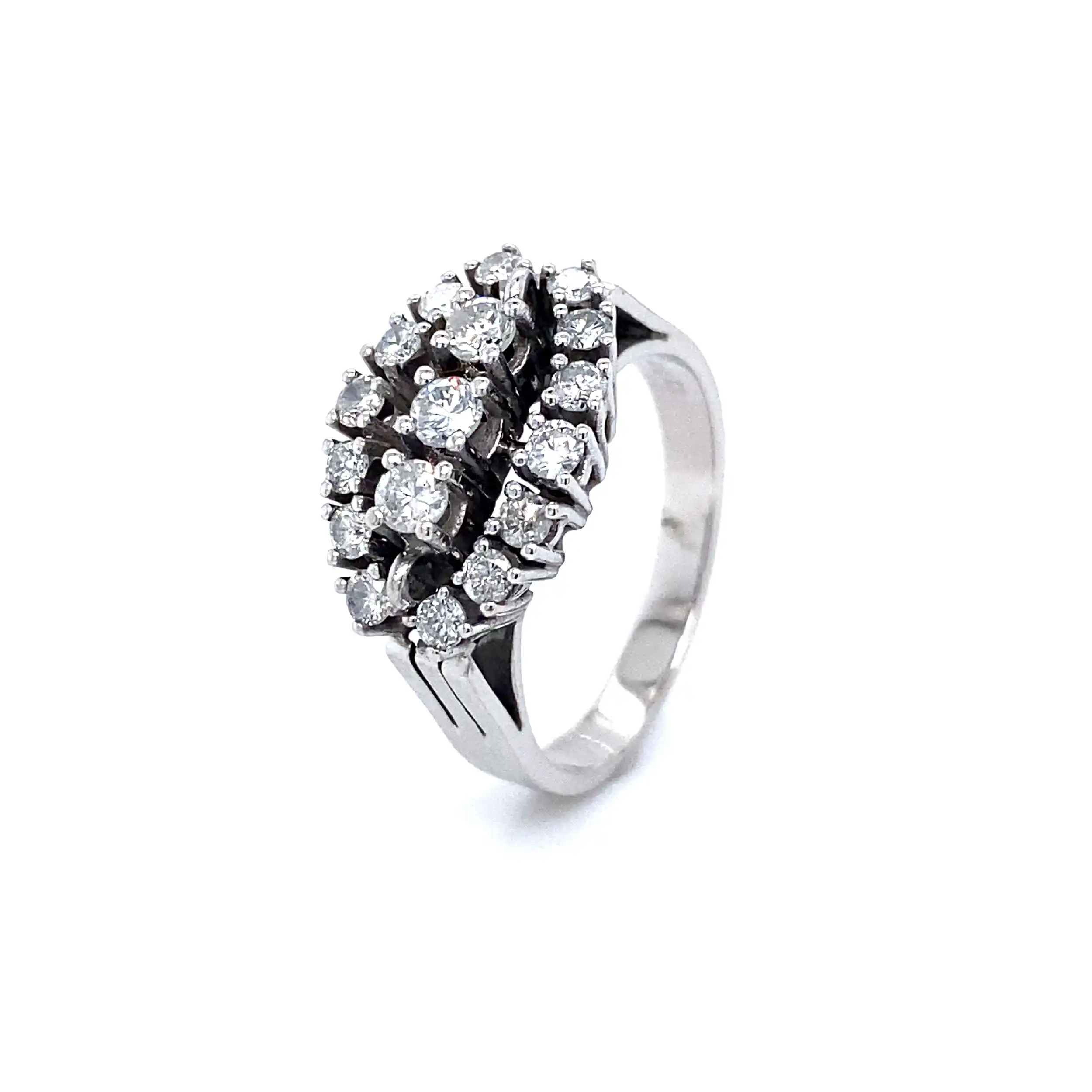 Ring Weißgold mit Brillanten, graviert mit 1,00ct Ring Weißgold mit Brillanten, graviert mit 1,00ct