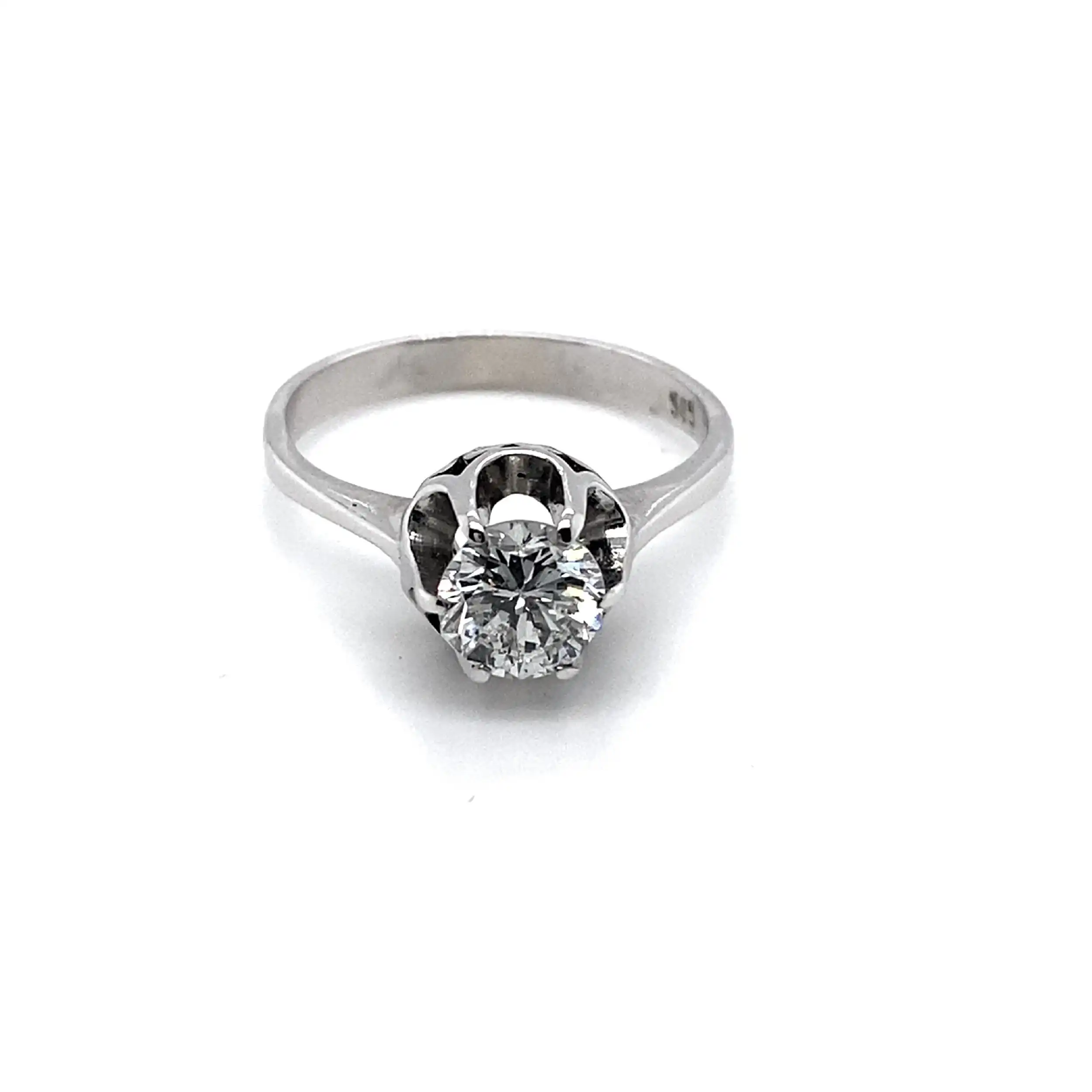Ring Weißgold mit Solitär Brillant, graviert mit 1,00ct Ring Weißgold mit Solitär Brillant, graviert mit 1,00ct