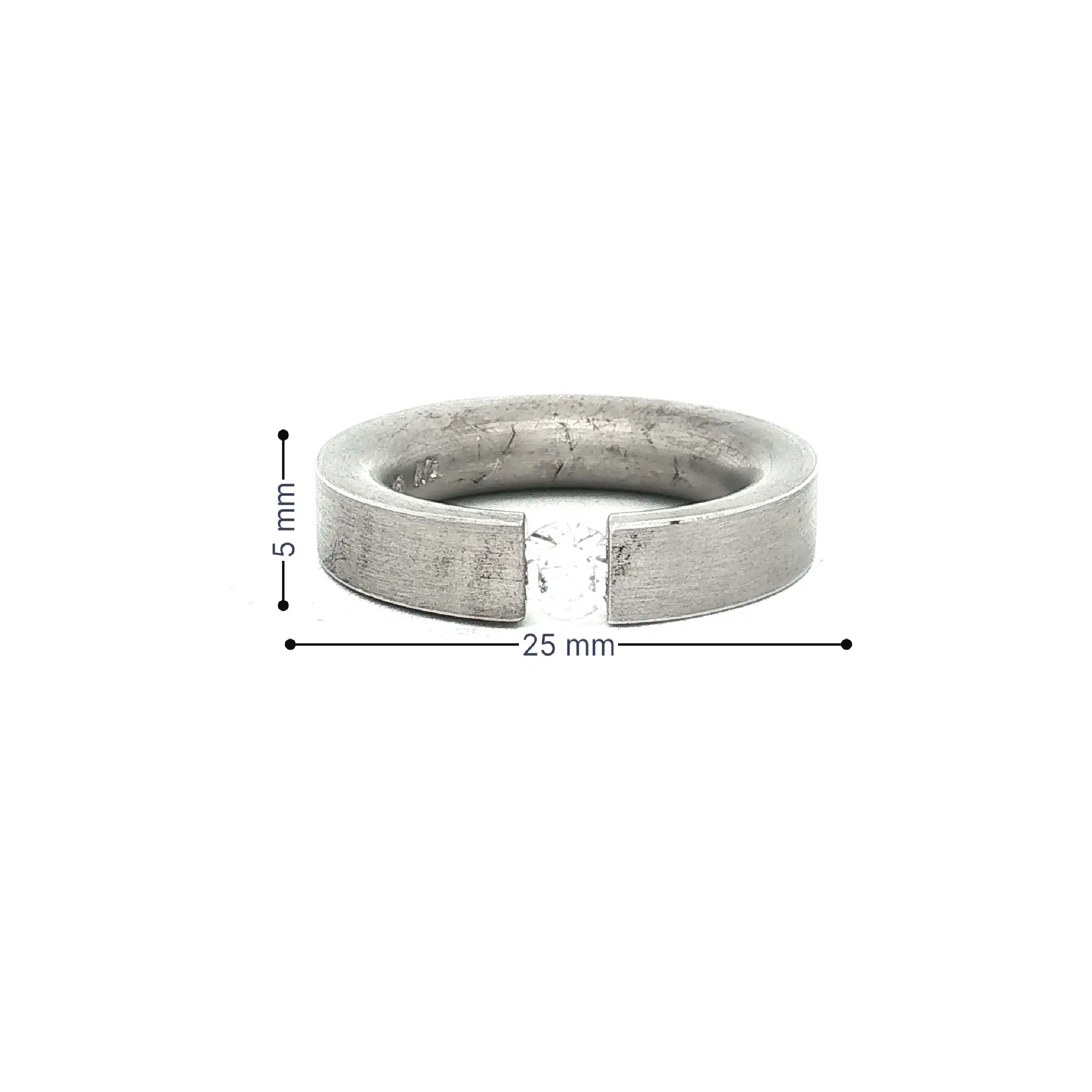Spannring Silber Niessing "Musterring" mit Zirkonia
