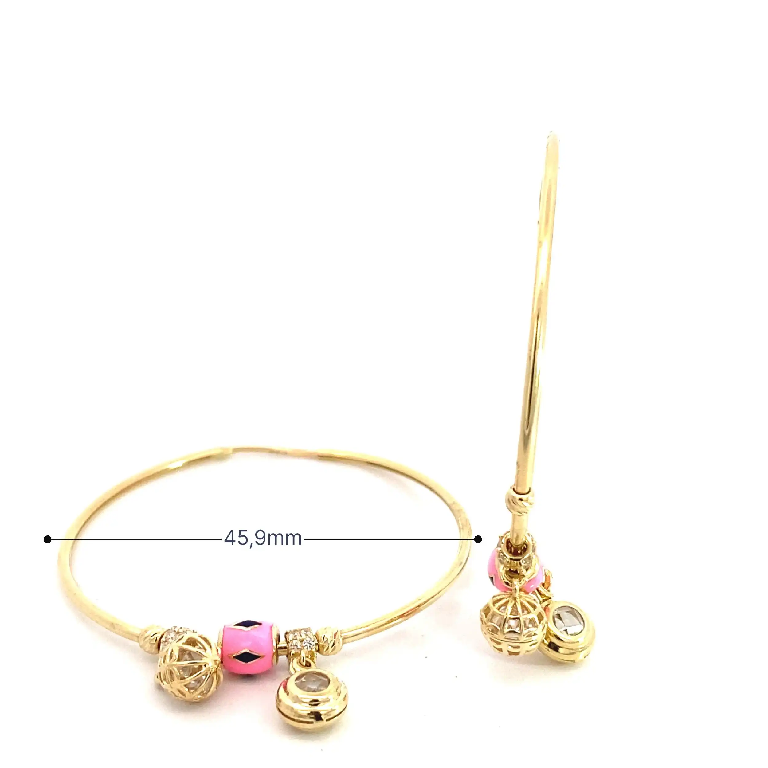 Creolen Gelbgold mit Anhänger Zirkonia