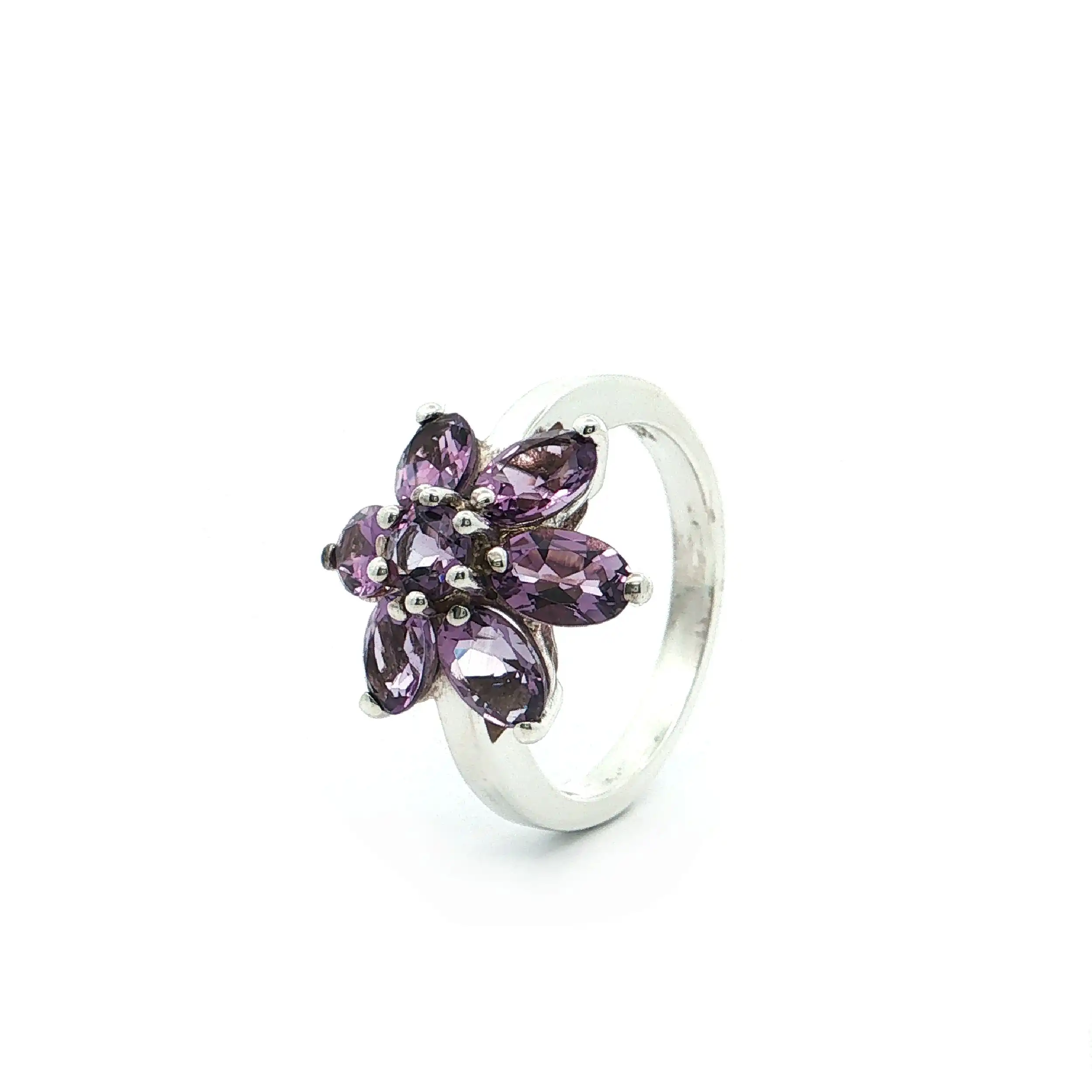 Ring Silber mit lila Farbsteinen