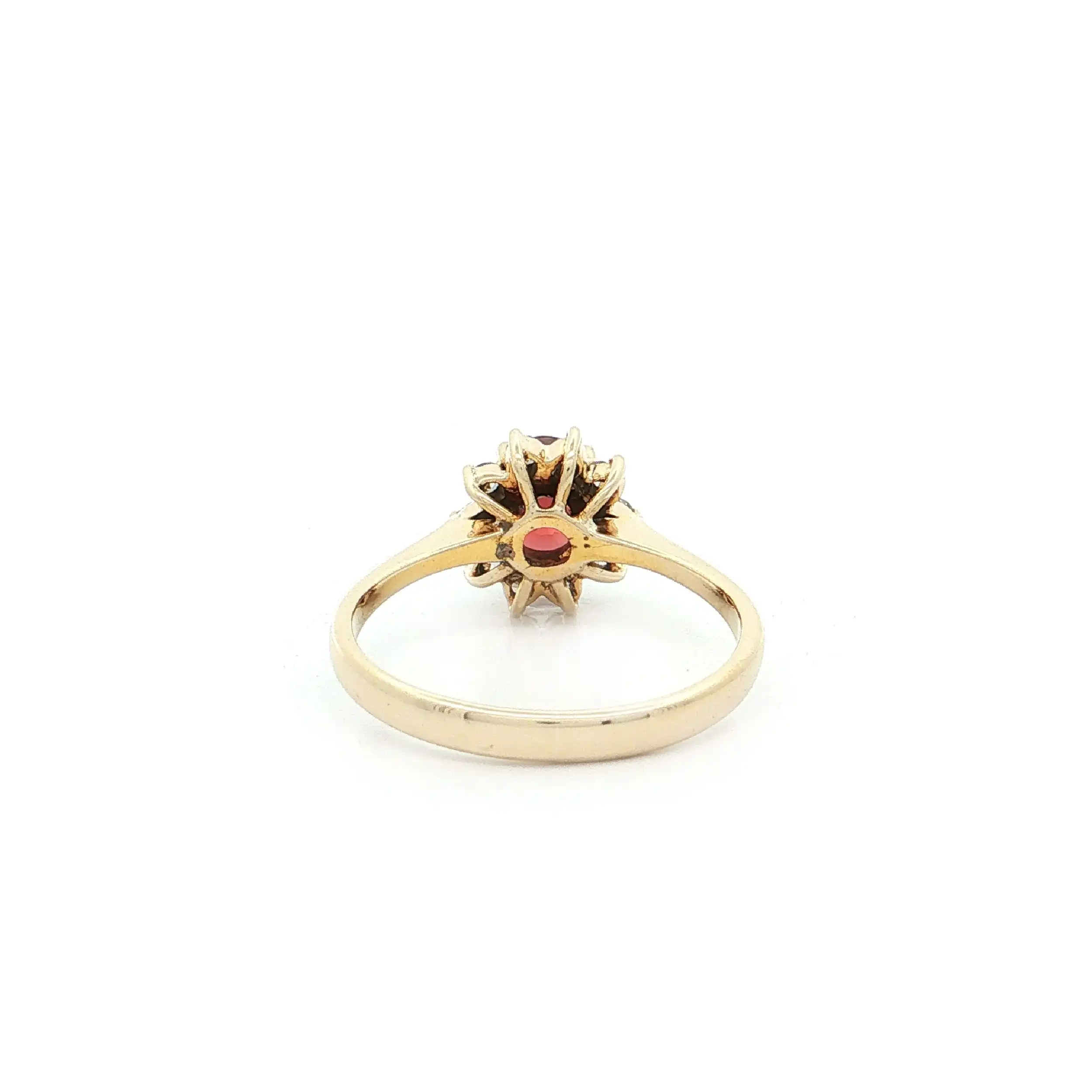 Ring Gelbgold mit Granat und Diamanten Ring Gelbgold mit Granat und Diamanten