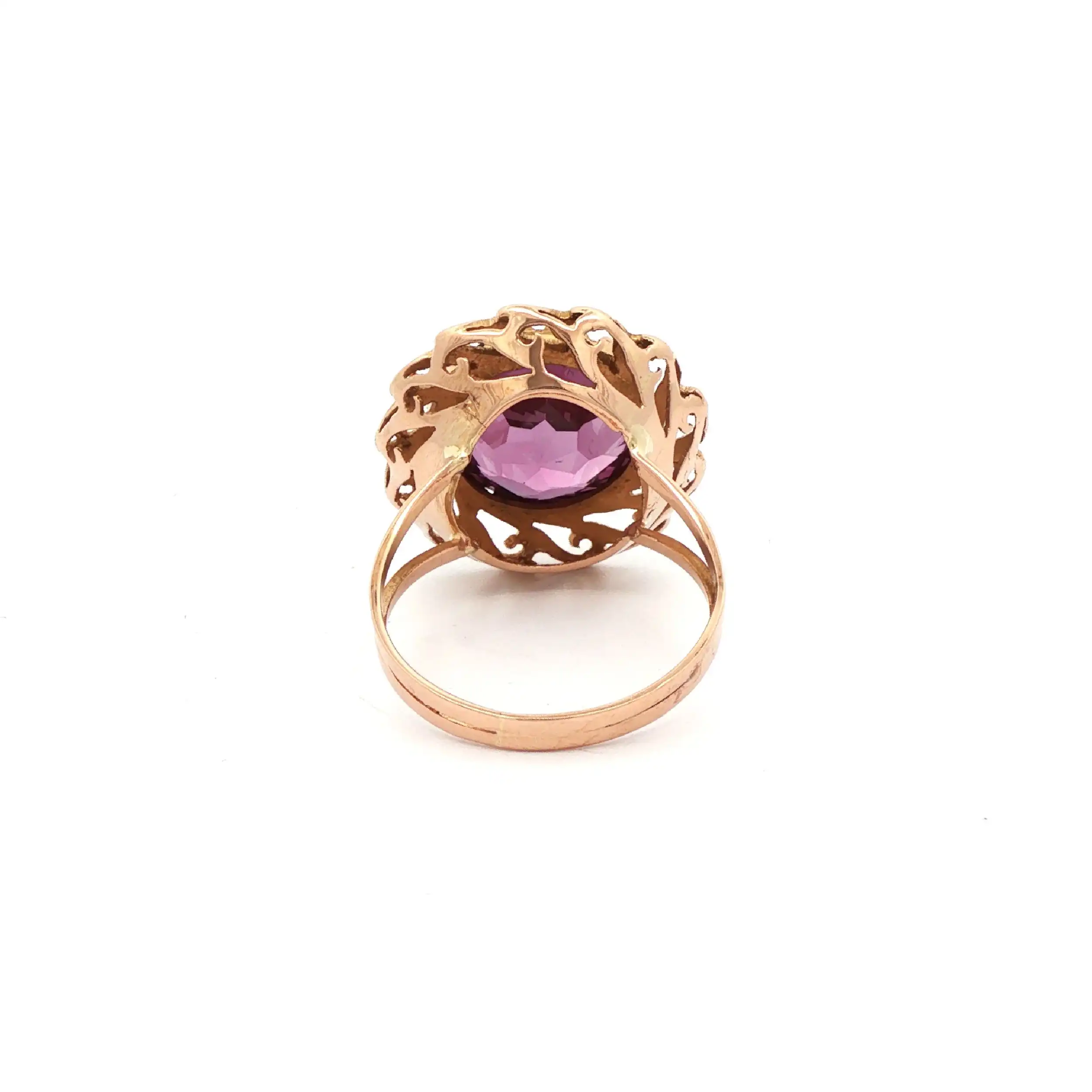 Ring Gelbgold mit lila Farbstein