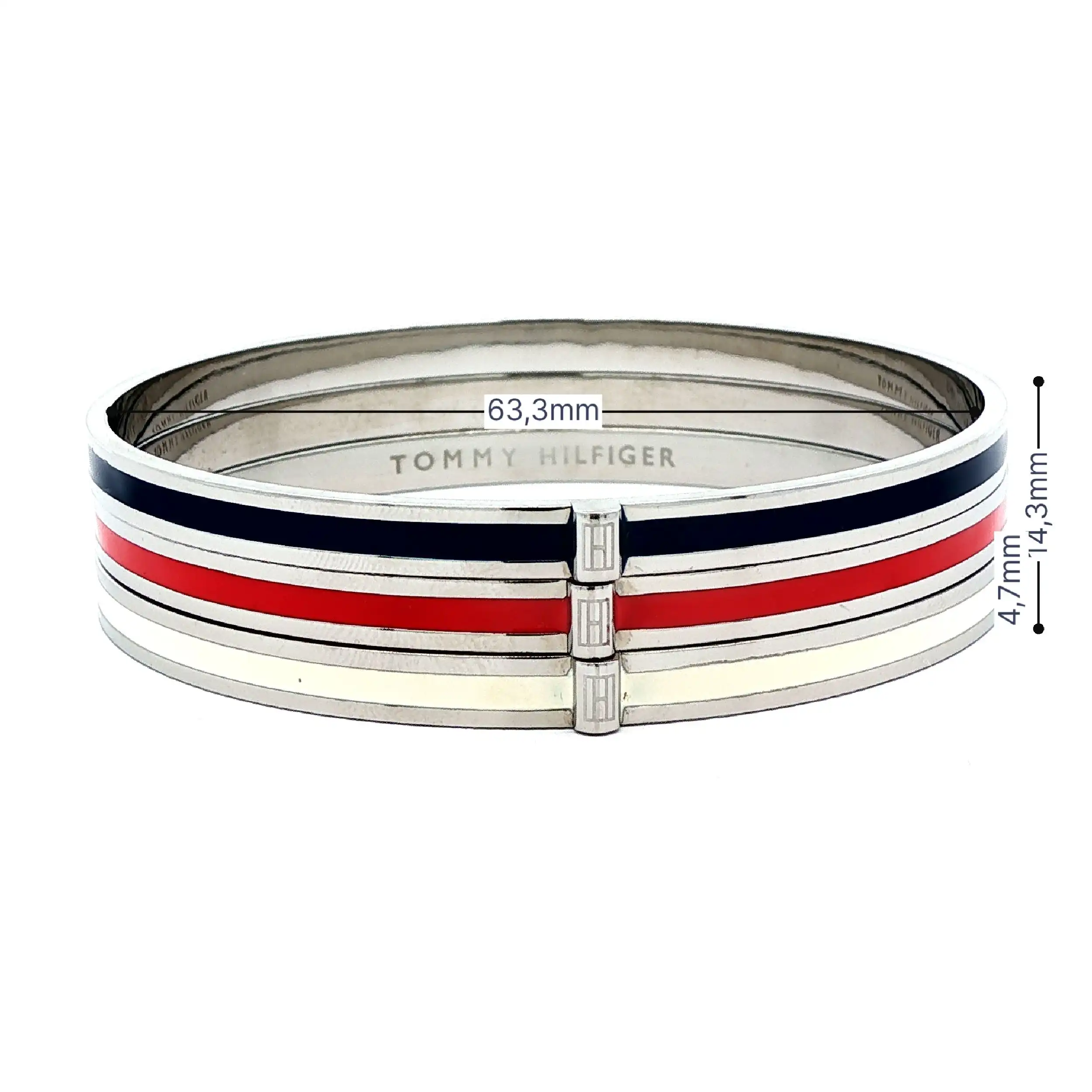 3 Set Armreifen Stahl Tommy Hilfiger mit Emaille 3 Set Armreifen Stahl Tommy Hilfiger mit Emaille