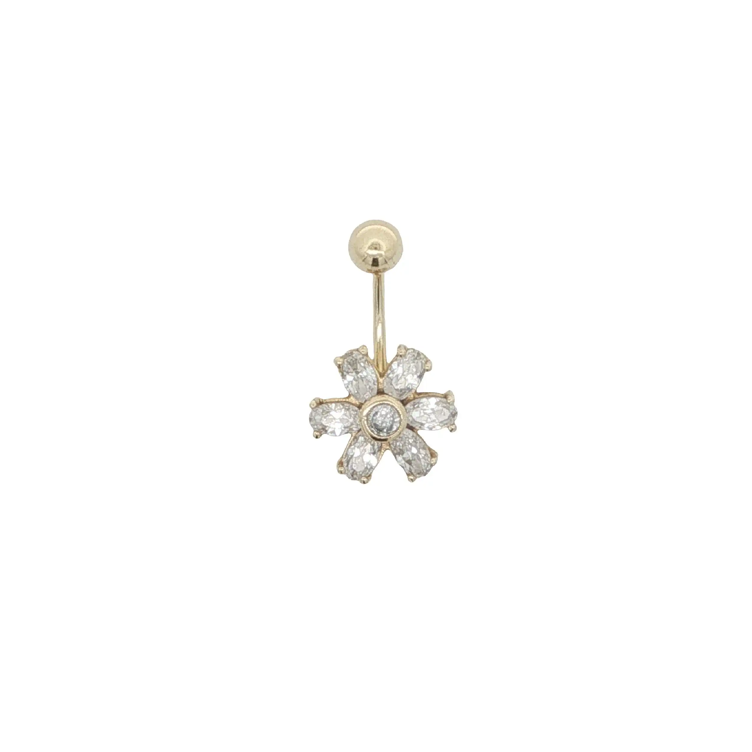 Bauchnabelpiercing Gelbgold mit Zirkonia Bauchnabelpiercing Gelbgold mit Zirkonia