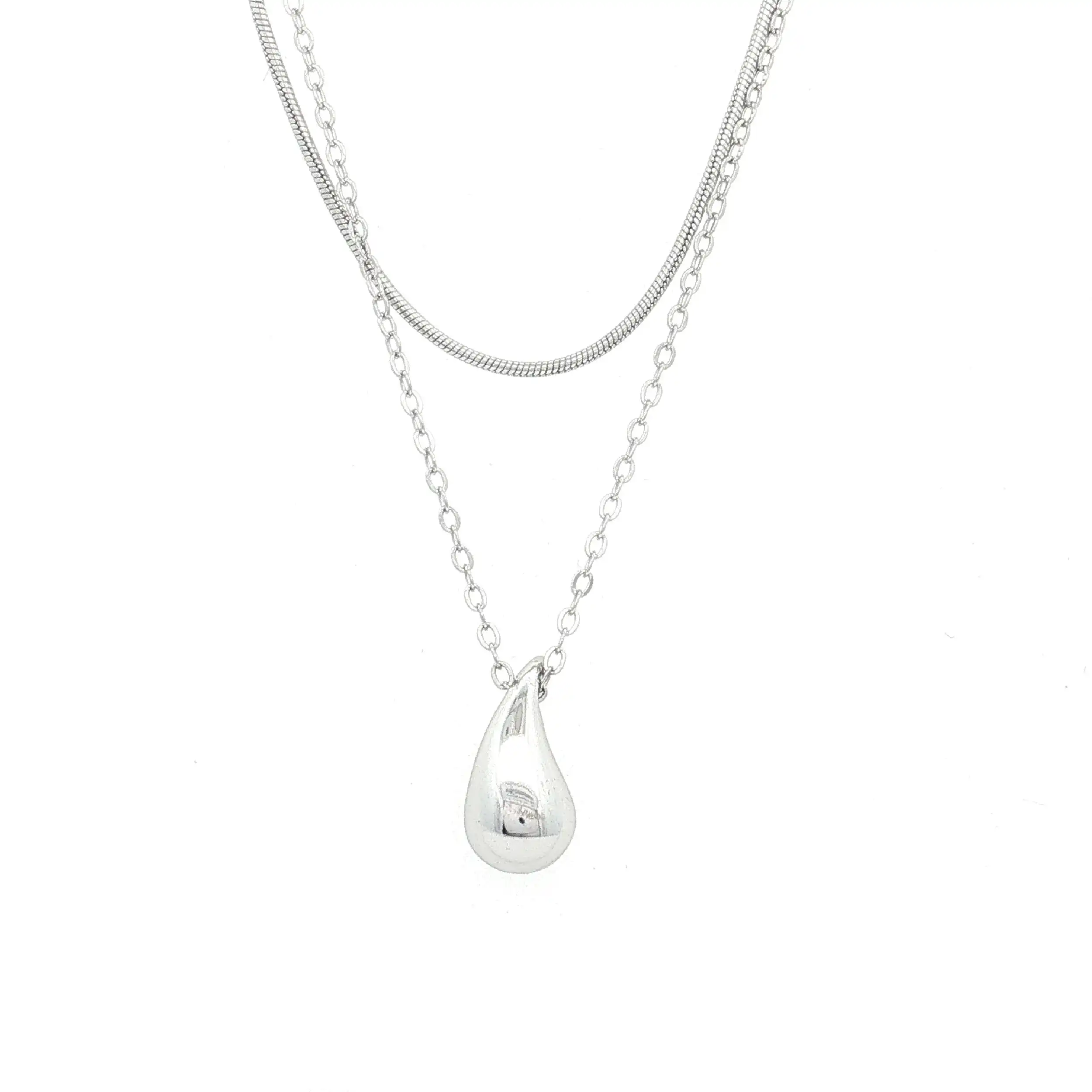 2-reihig Ankerkette und Schlangenkette mit Anhänger silber 2-reihig Ankerkette und Schlangenkette mit Anhänger silber