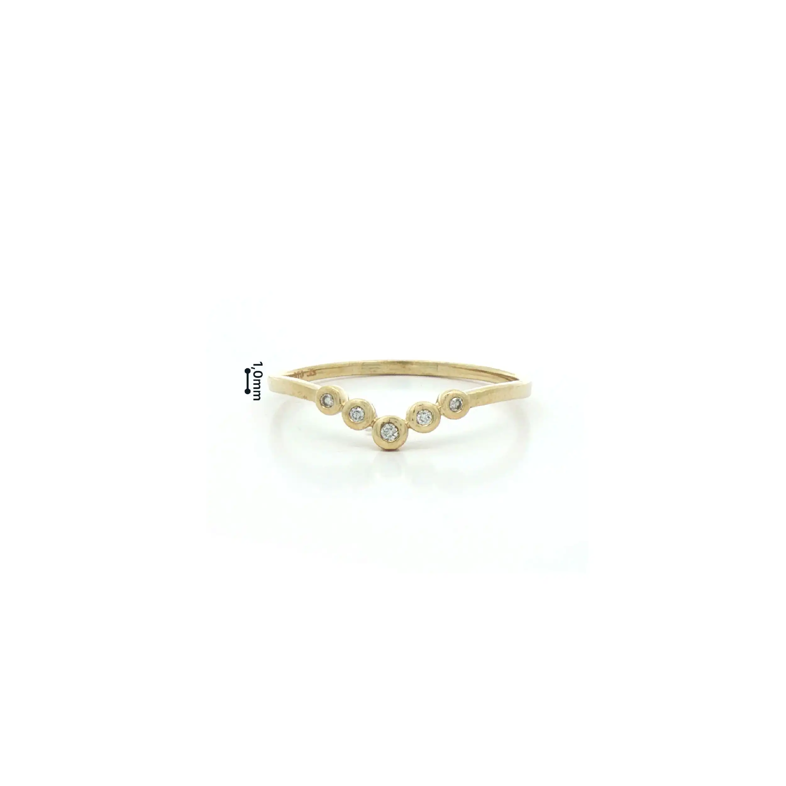 Ring Gelbgold mit Brillanten, graviert mit 0.04ct