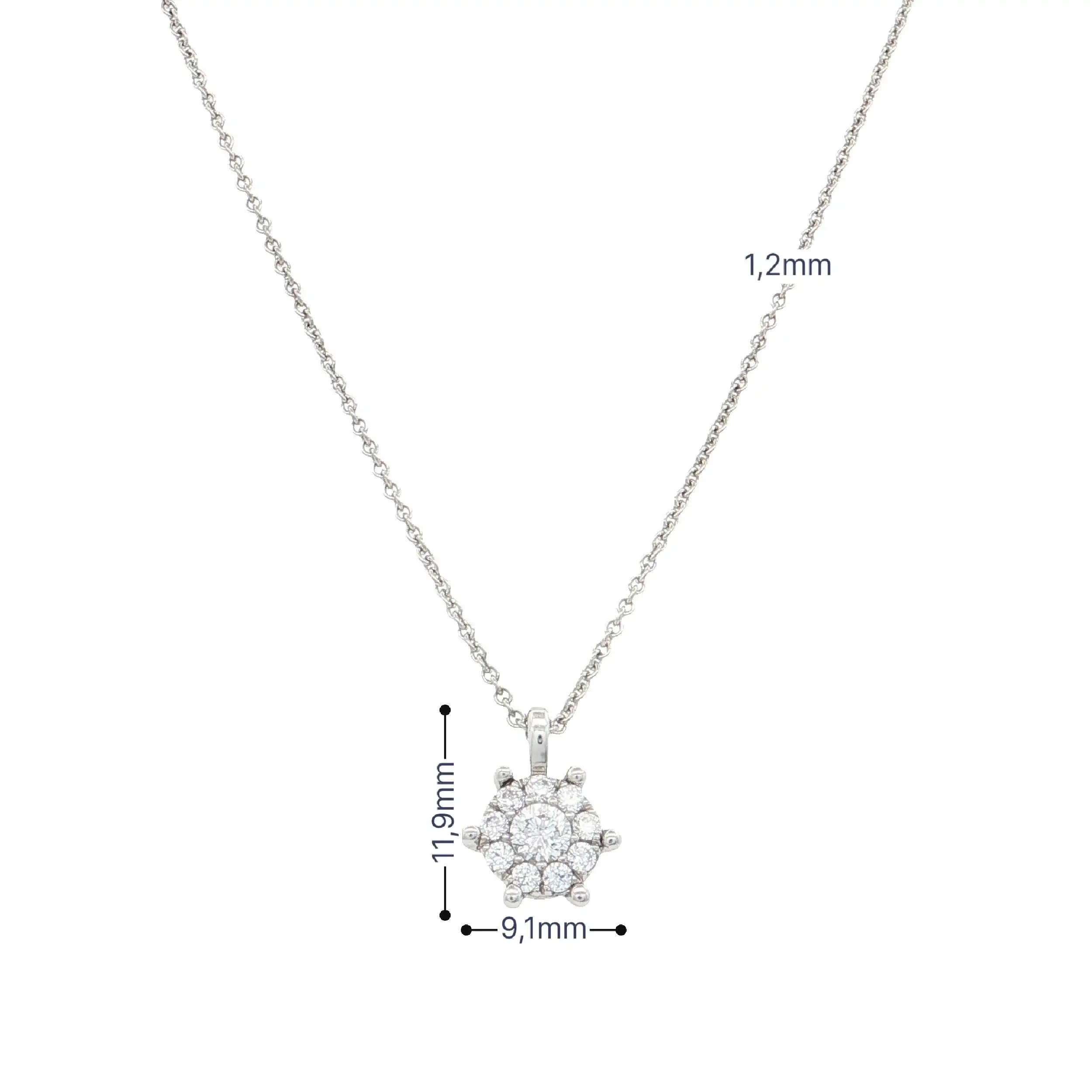Ankercollier Weißgold mit Zirkonia