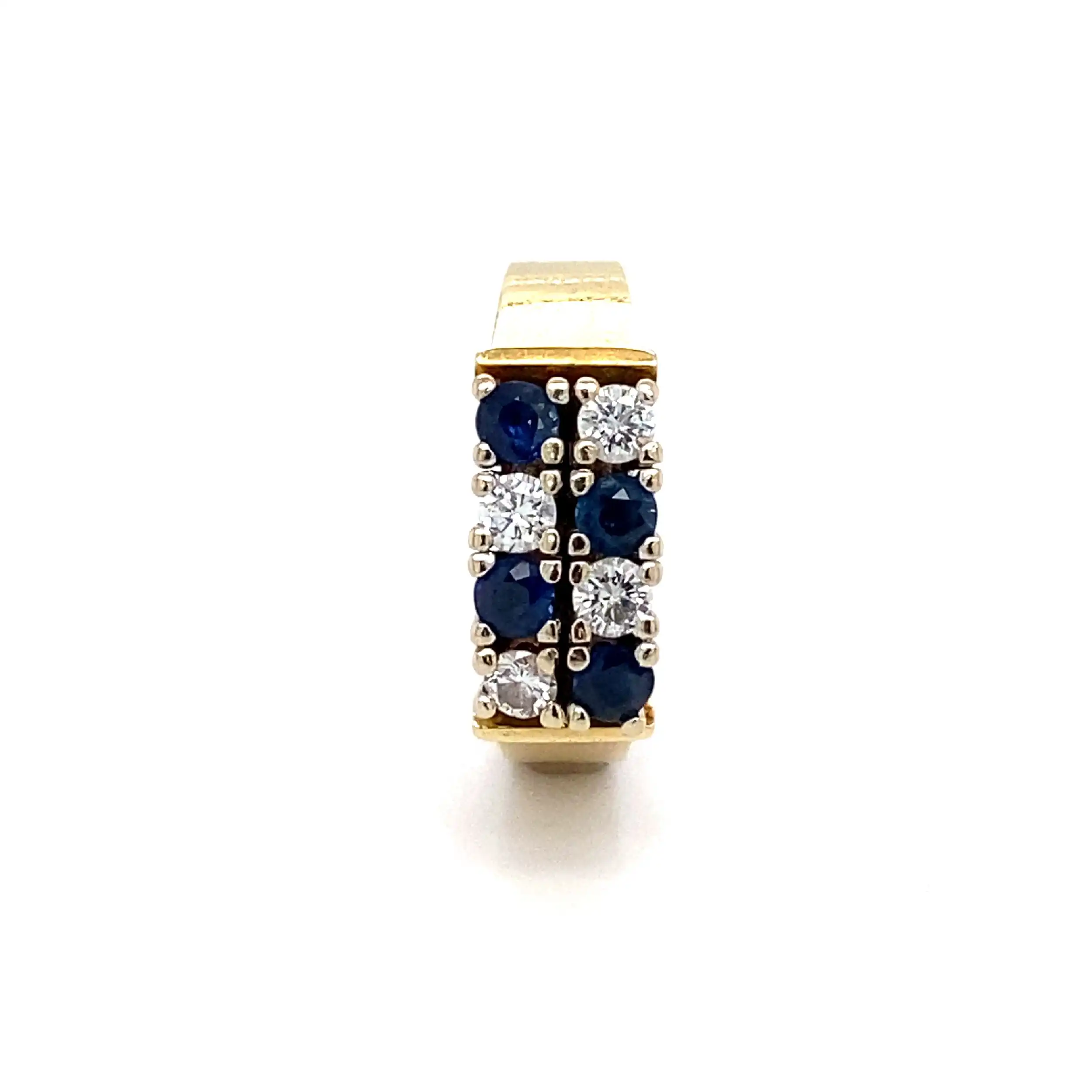 Ring Bicolor mit Brillanten und blauen Farbsteinen Ring Bicolor mit Brillanten und blauen Farbsteinen