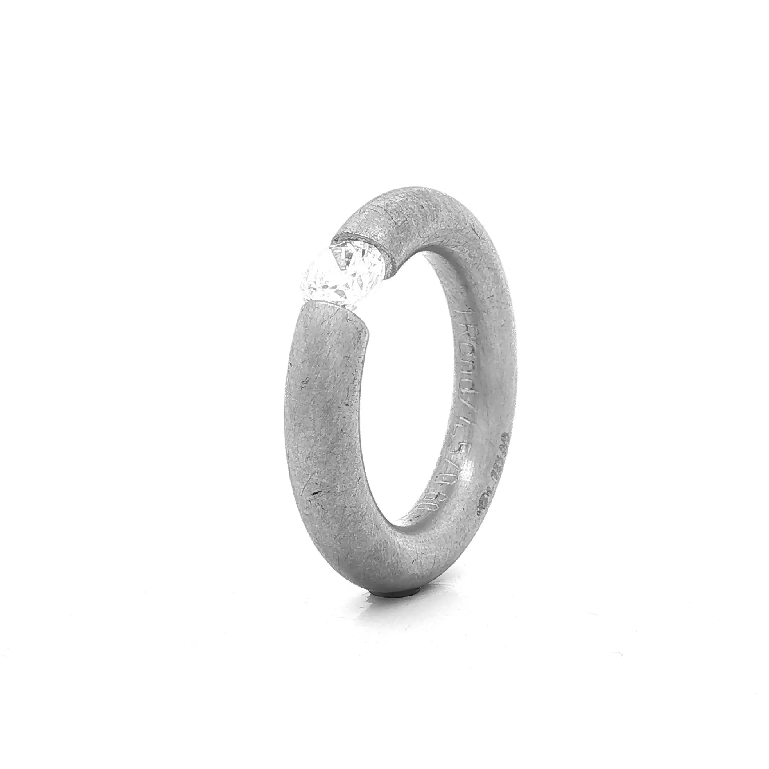 Spannring Silber Niessing "Musterring" Rund mit Zirkonia