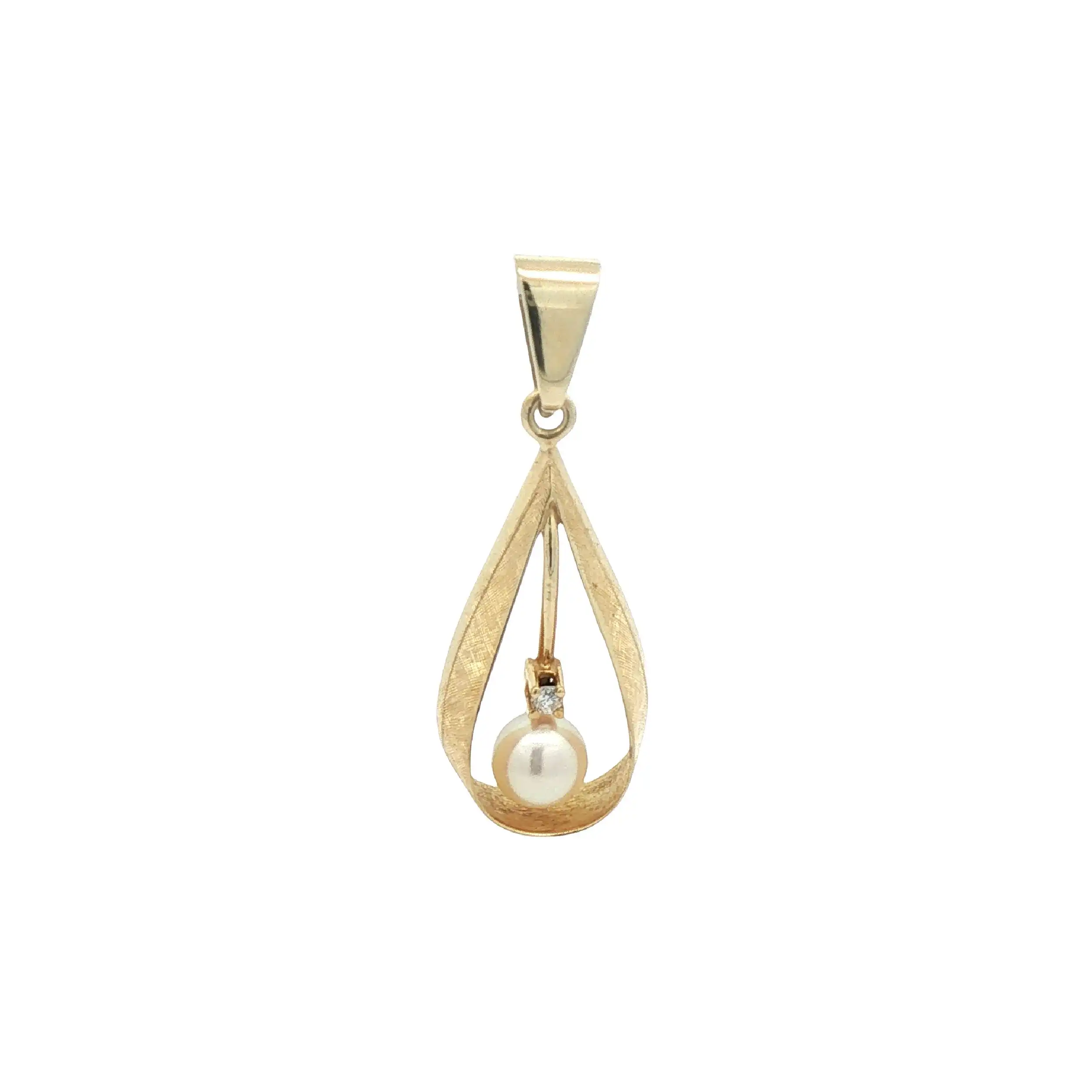 Anhänger Gelbgold mit Perle und Diamant