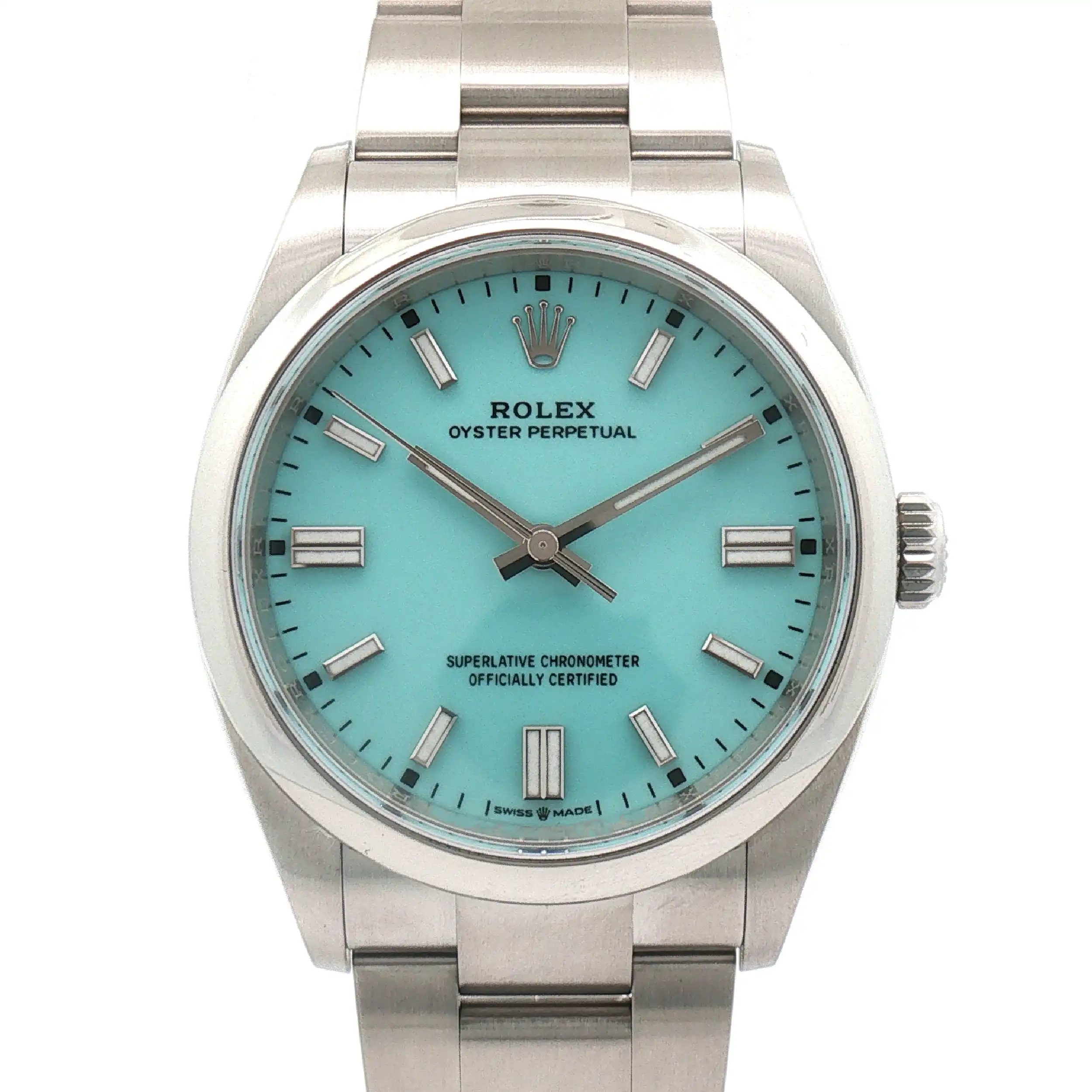 Herrenuhr Rolex Oyster Perpetual 36 Türkis im Full Set