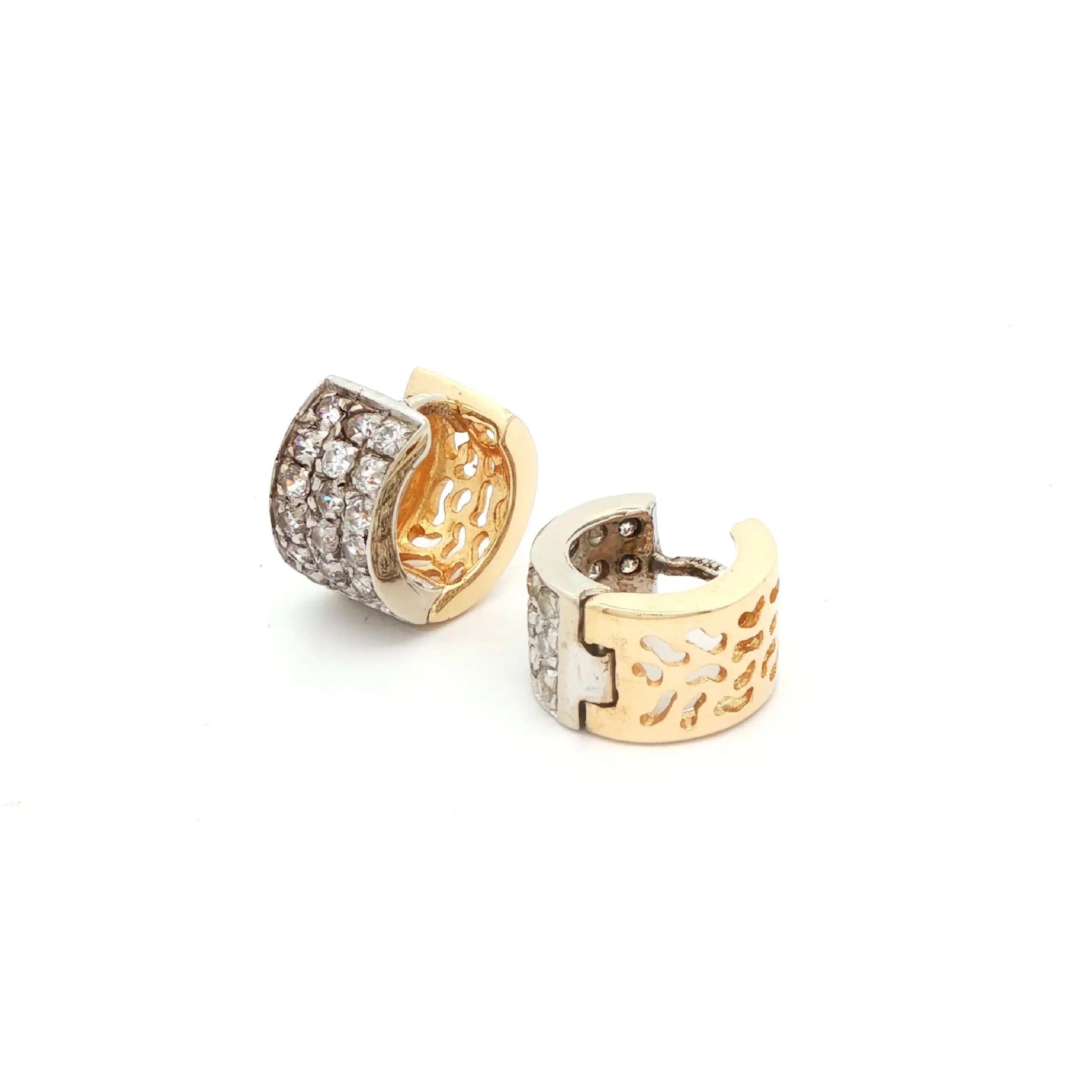 Creolen Bicolor mit Zirkonia Creolen Bicolor mit Zirkonia