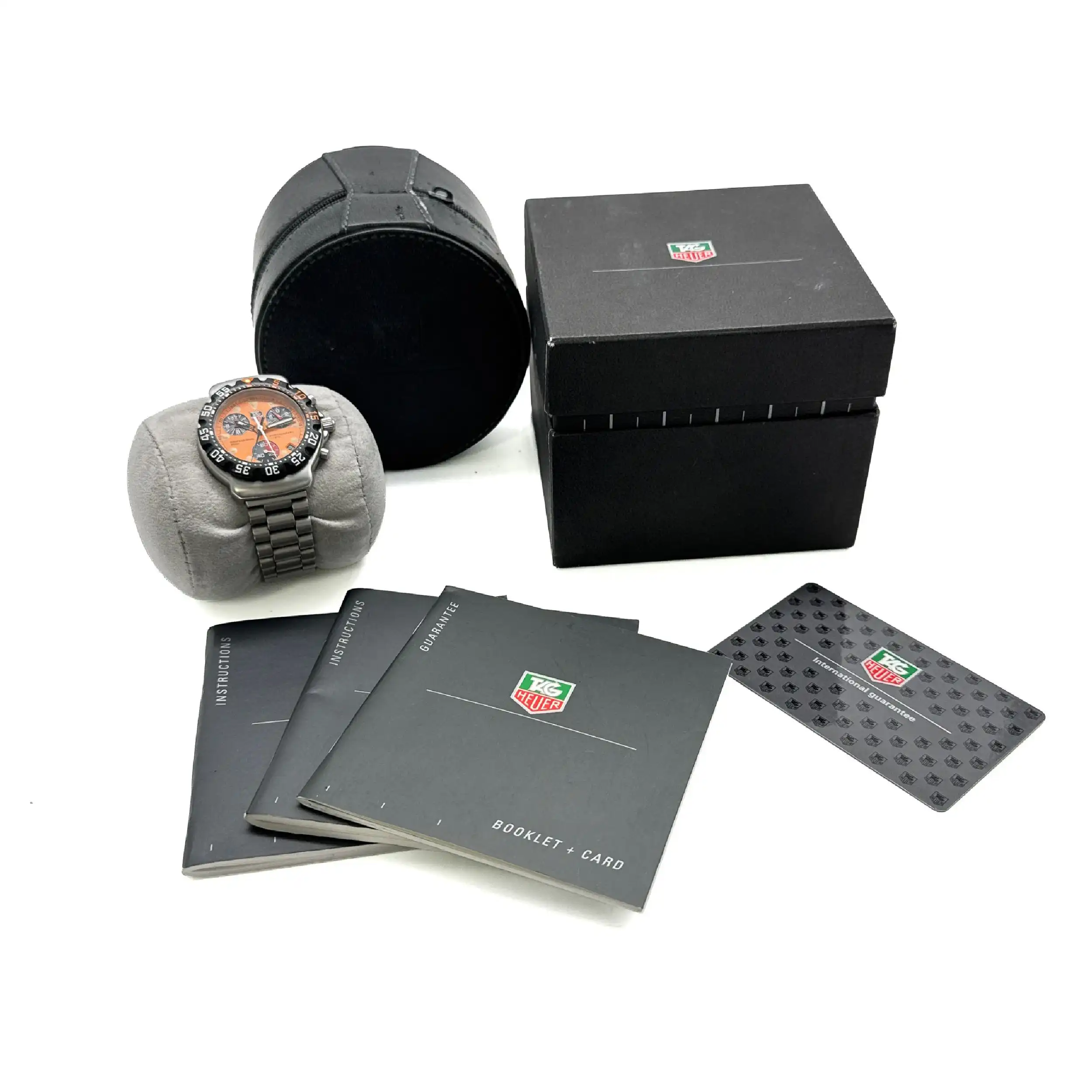 Damenuhr TAG Heuer Formula 1 Chronograph CA 1214 Formula 1 Orange mit Box und Papiere Damenuhr TAG Heuer Formula 1 Chronograph CA 1214 Formula 1 Orange mit Box und Papiere