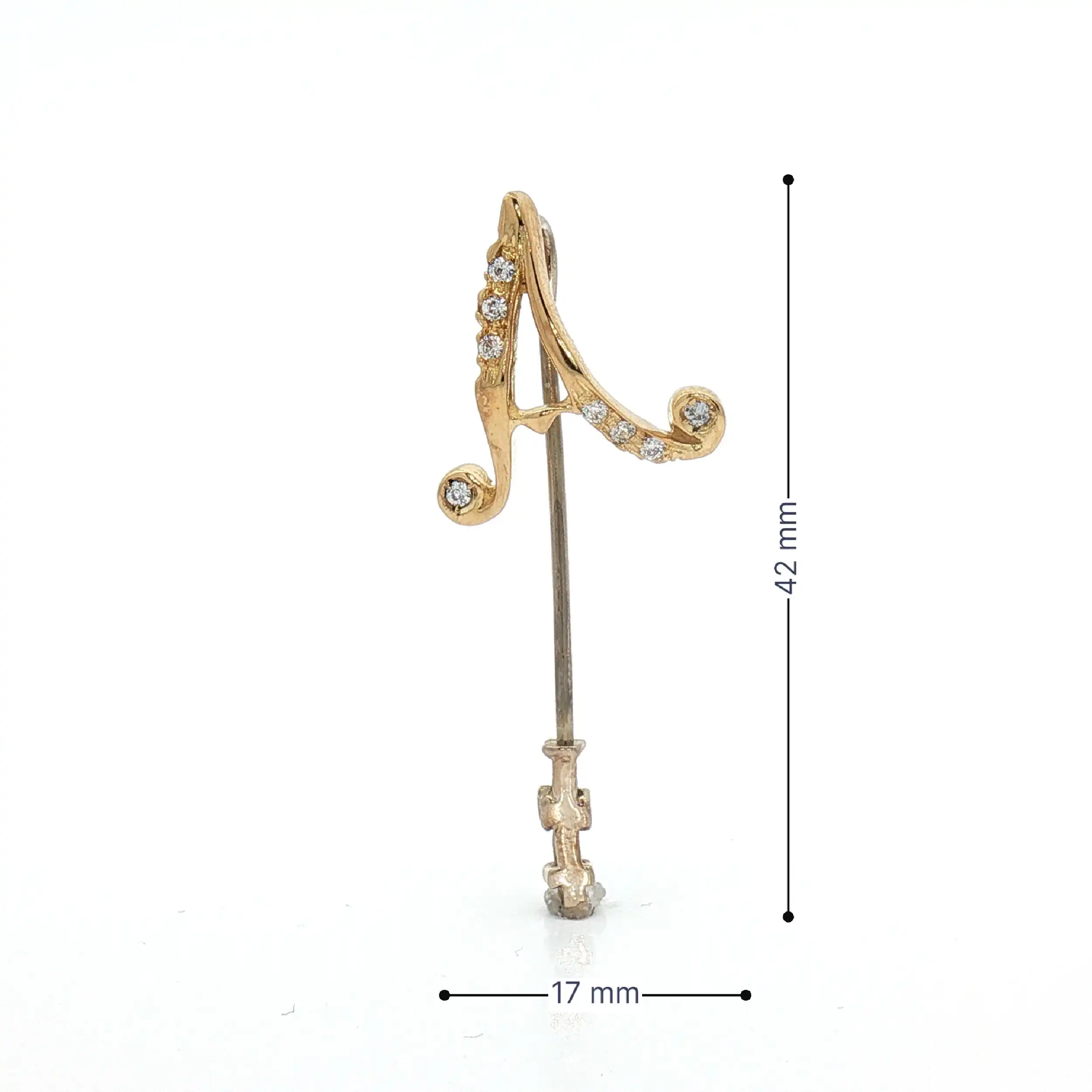 Brosche Gelbgold mit Brillanten 'A' Brosche Gelbgold mit Brillanten 'A'