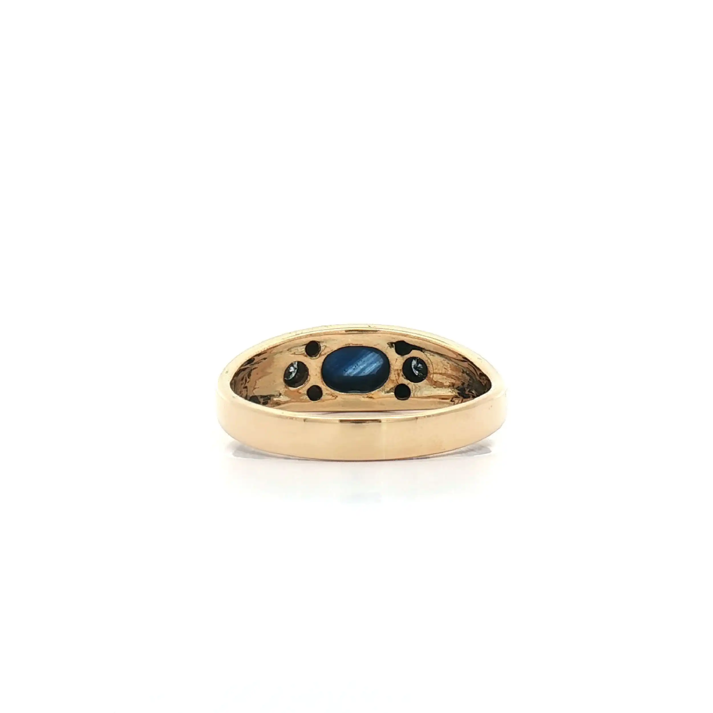 Bandring Gelbgold mit Saphir Cabochon und Brillanten