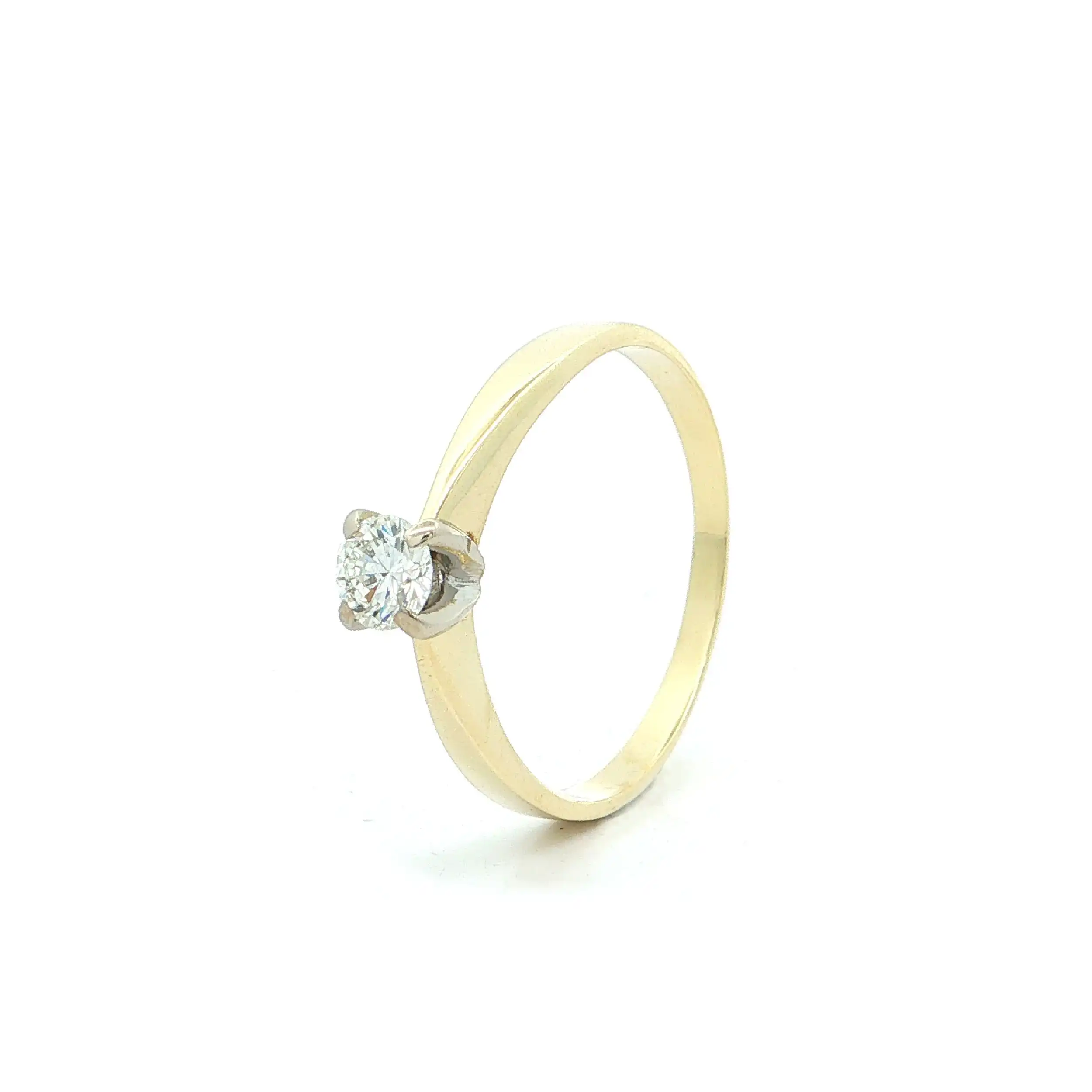 Ring Bicolor mit Brillant, graviert mit 0,29ct Ring Bicolor mit Brillant, graviert mit 0,29ct