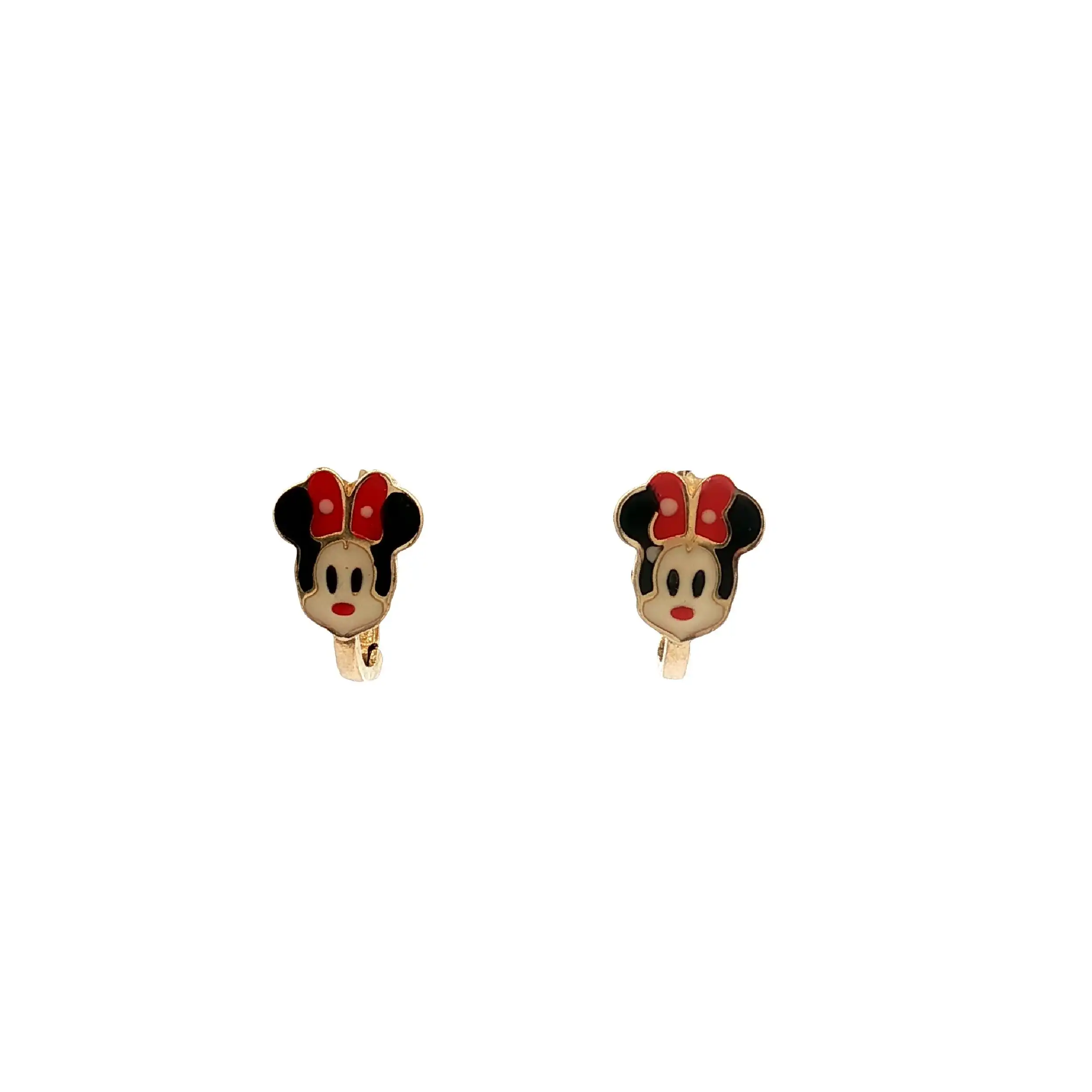 Kinderohrringe Gelbgold mit Emaille "Minnie Mouse" Kinderohrringe Gelbgold mit Emaille "Minnie Mouse"