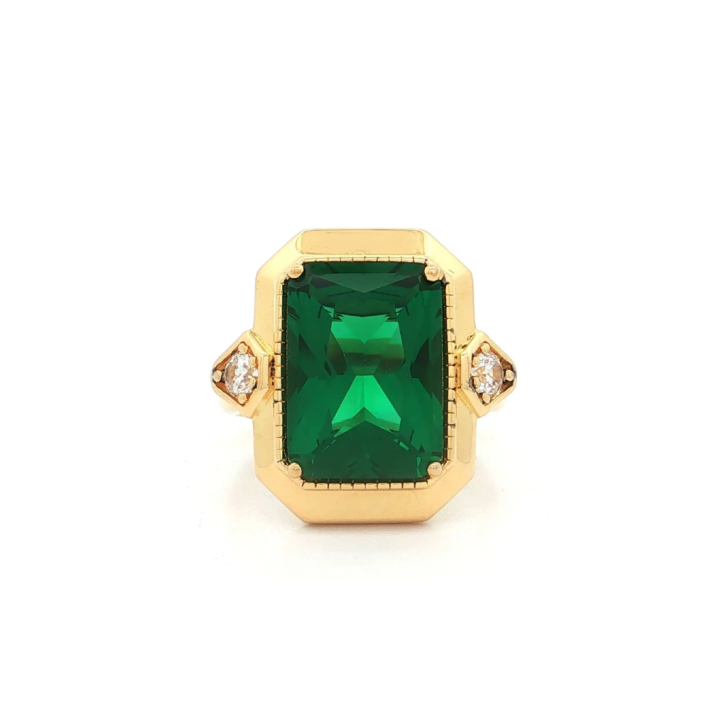 Ring Silber vergoldet mit grünem Farbstein und Zirkonia "Thomas Sabo" Ring Silber vergoldet mit grünem Farbstein und Zirkonia "Thomas Sabo"
