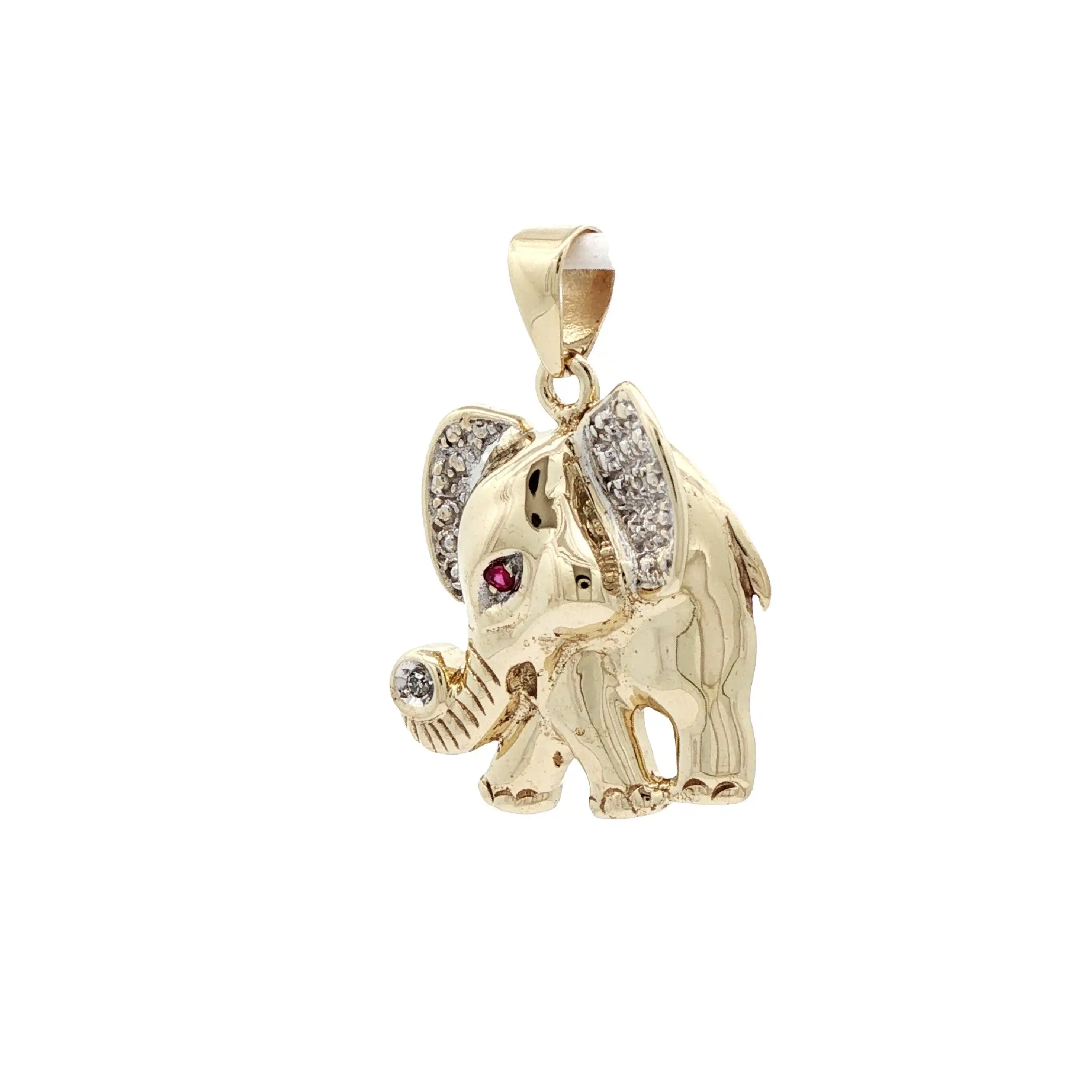 Anhänger Elefant mit Farbstein und Diamant Anhänger Elefant mit Farbstein und Diamant