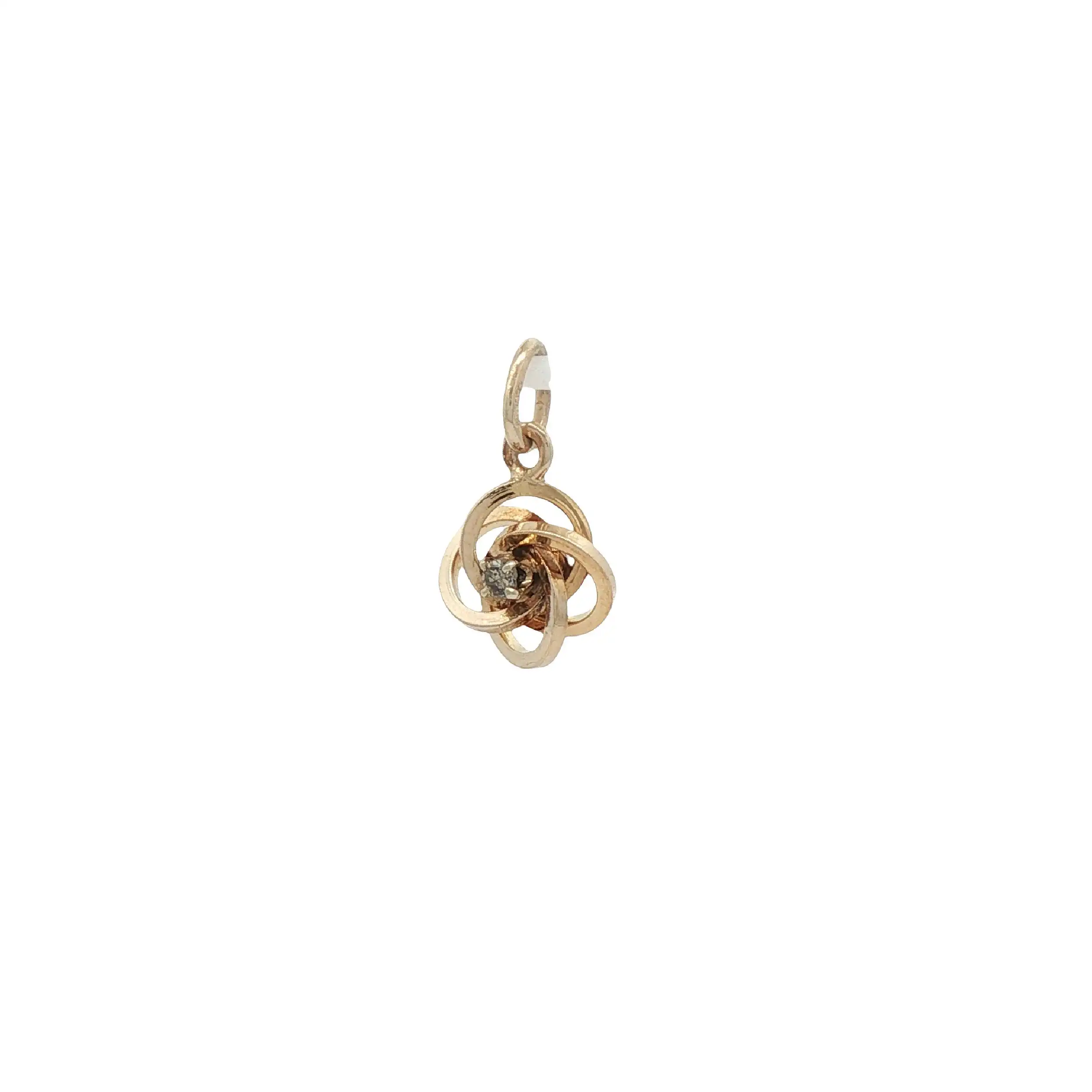 Anhänger Gelbgold Knoten mit Diamant