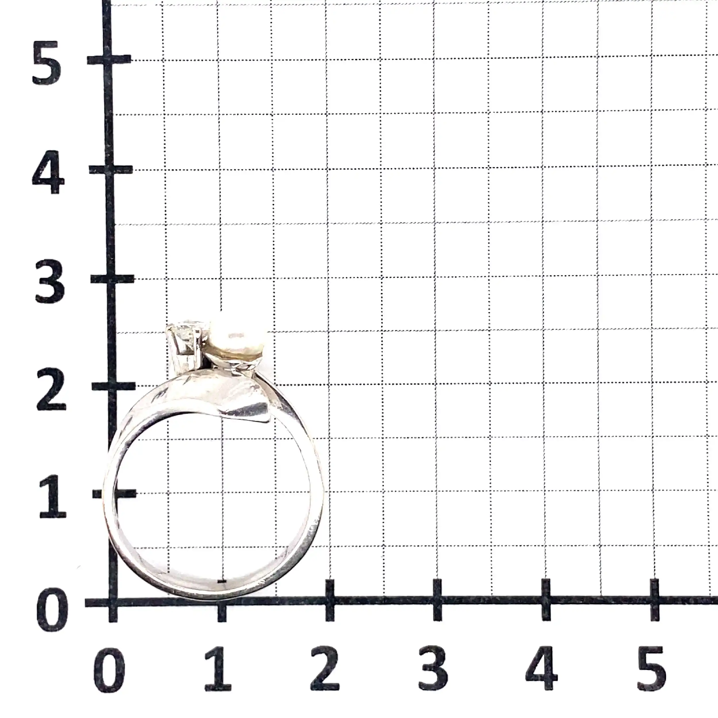 Ring Weißgold mit Perle und Brillant Ring Weißgold mit Perle und Brillant