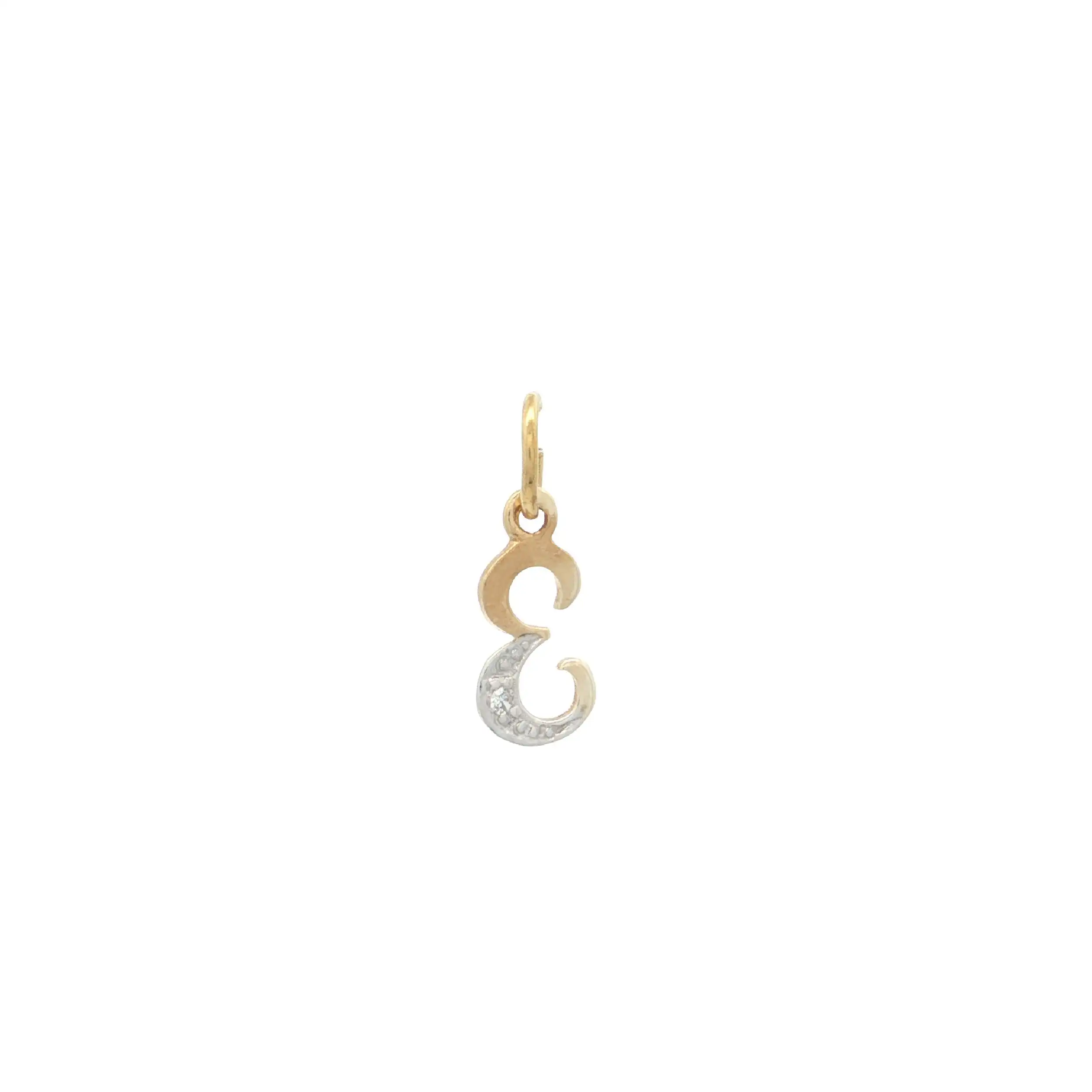Anhänger Bicolor "E" mit Diamant