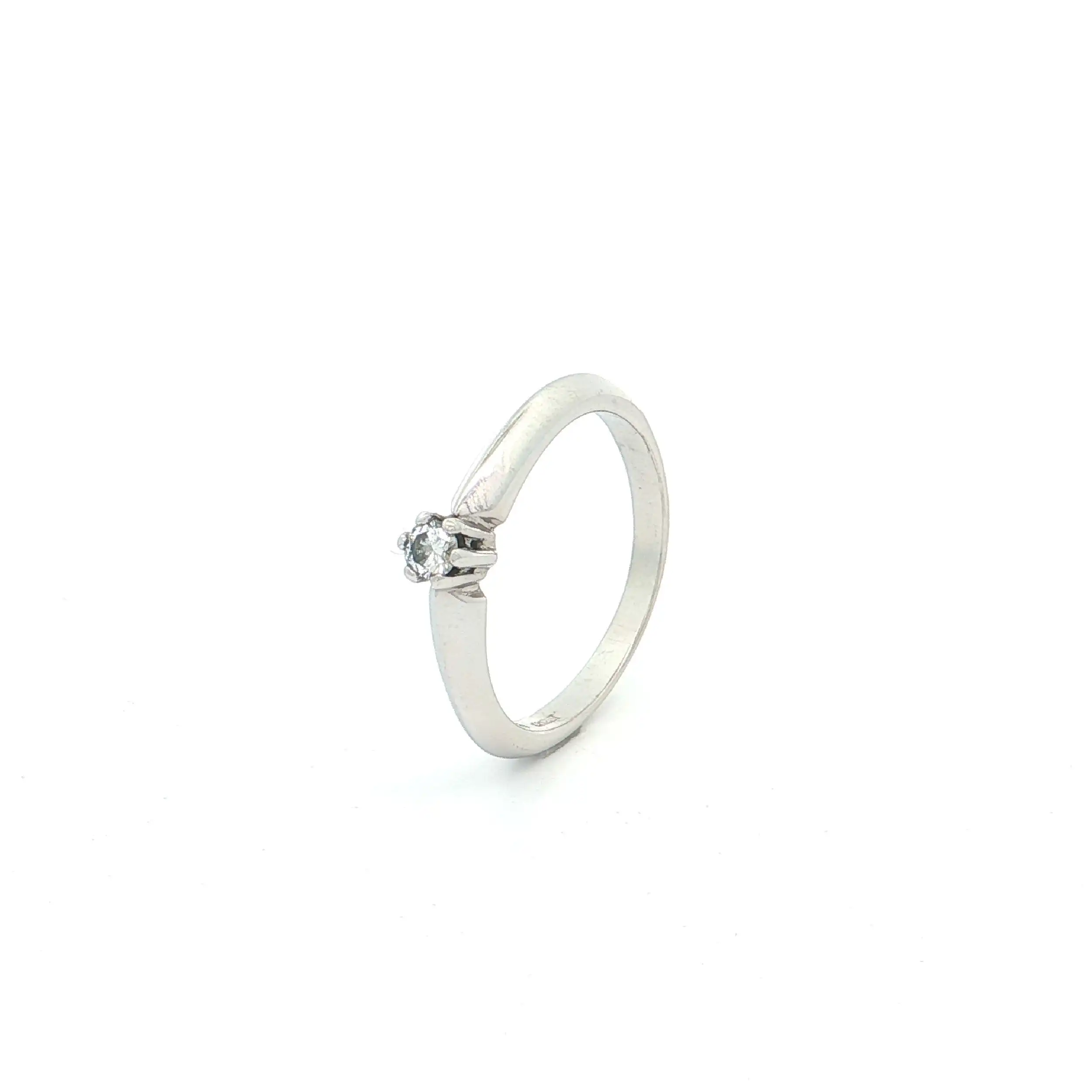 Ring Weißgold "Christ" mit Brillant, graviert mit 0,10ct W/Si Ring Weißgold "Christ" mit Brillant, graviert mit 0,10ct W/Si
