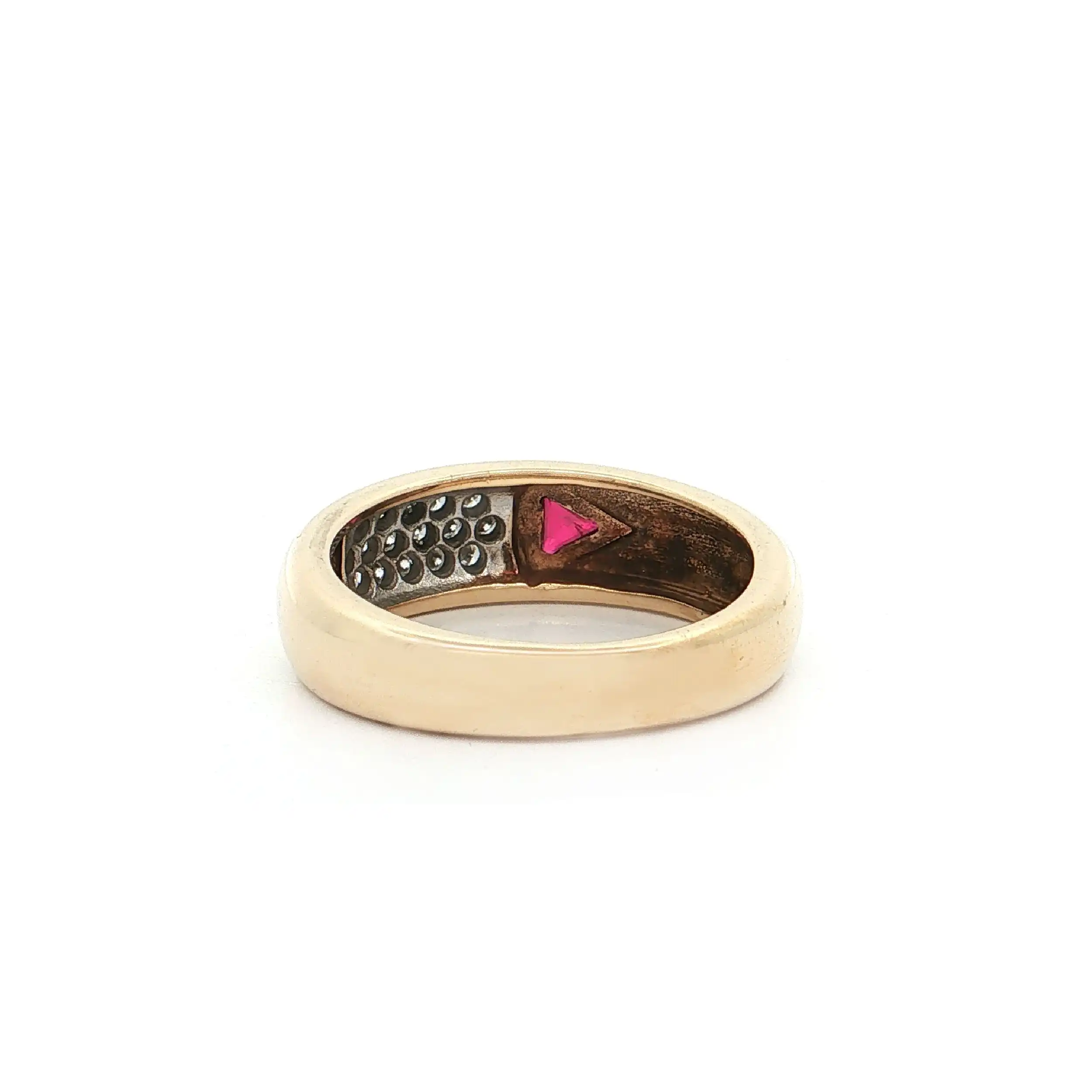 Ring Bicolor mit Rubin und Brillanten
