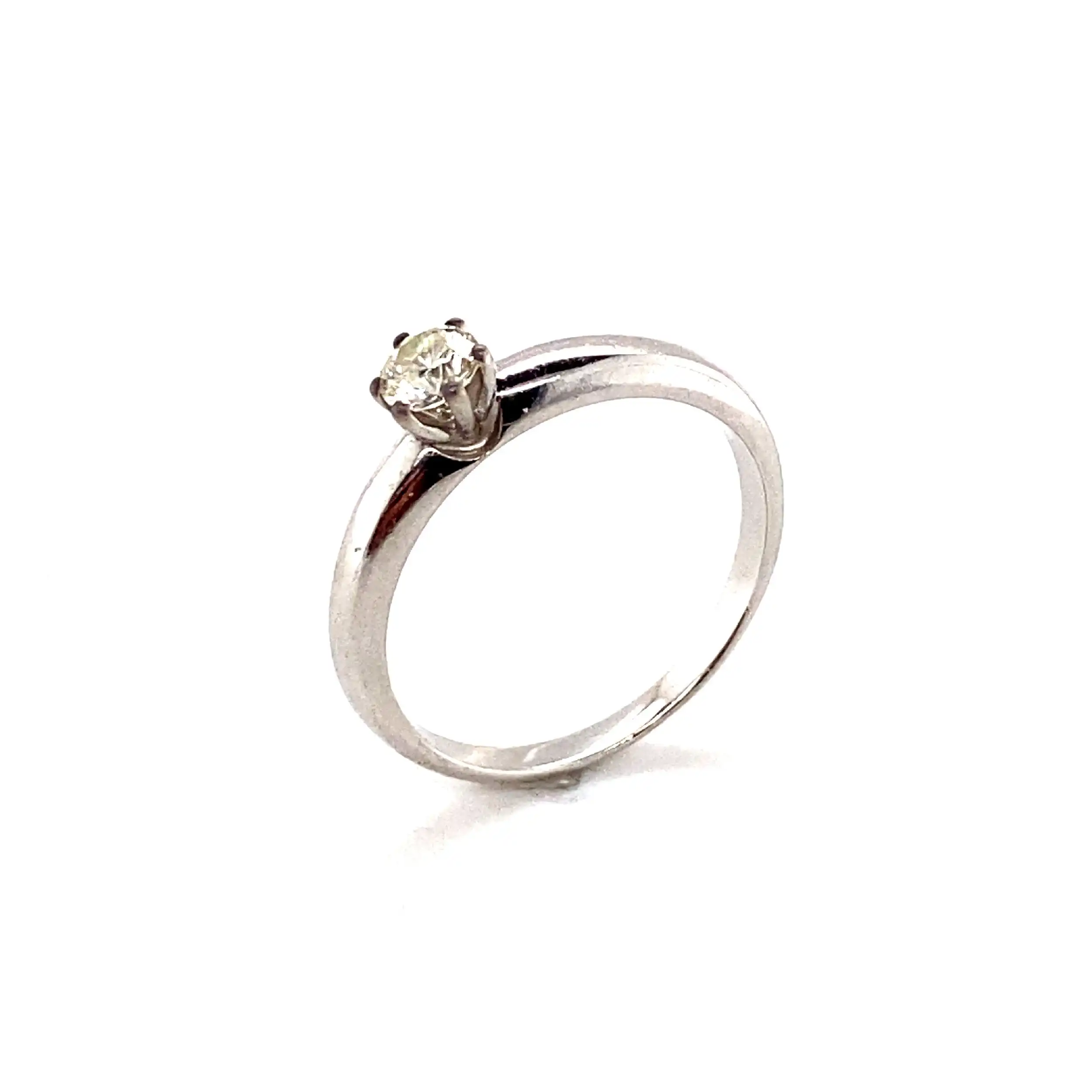 Ring Weißgold mit Brillant, graviert mit 0,25ct