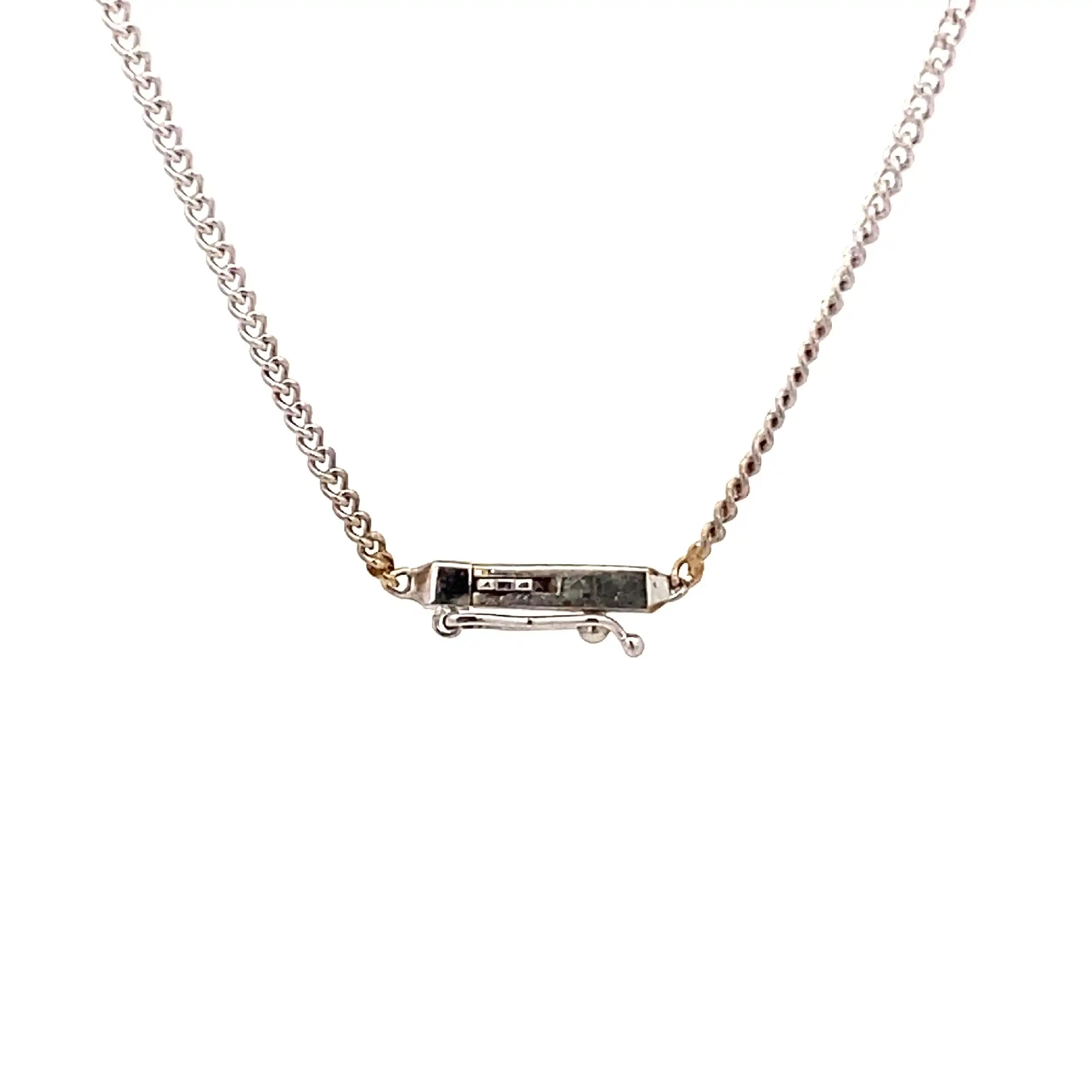 Ankerkette Weißgold mit Diamanten und Onyx
