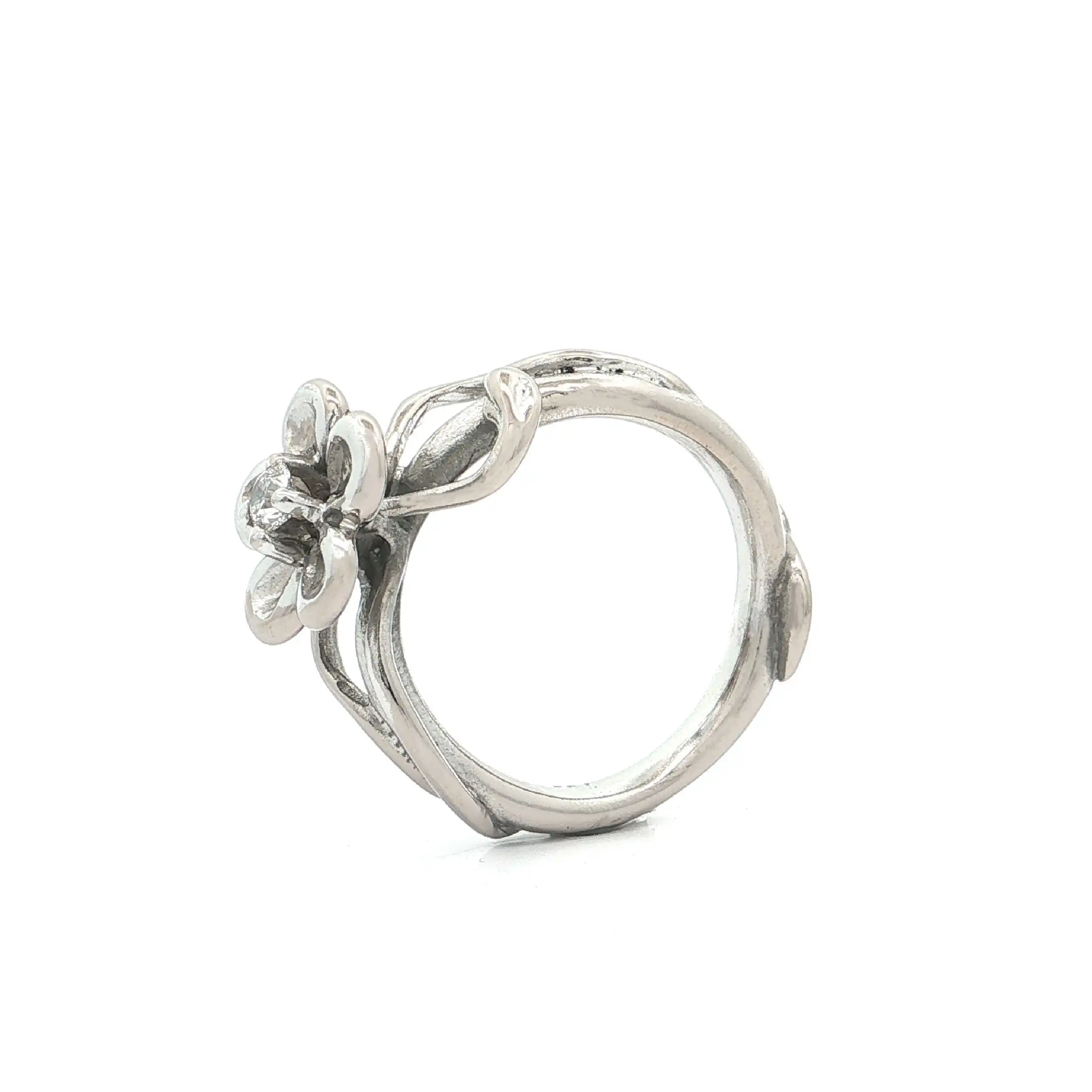 Ring Weißgold mit Brillant "Blume"