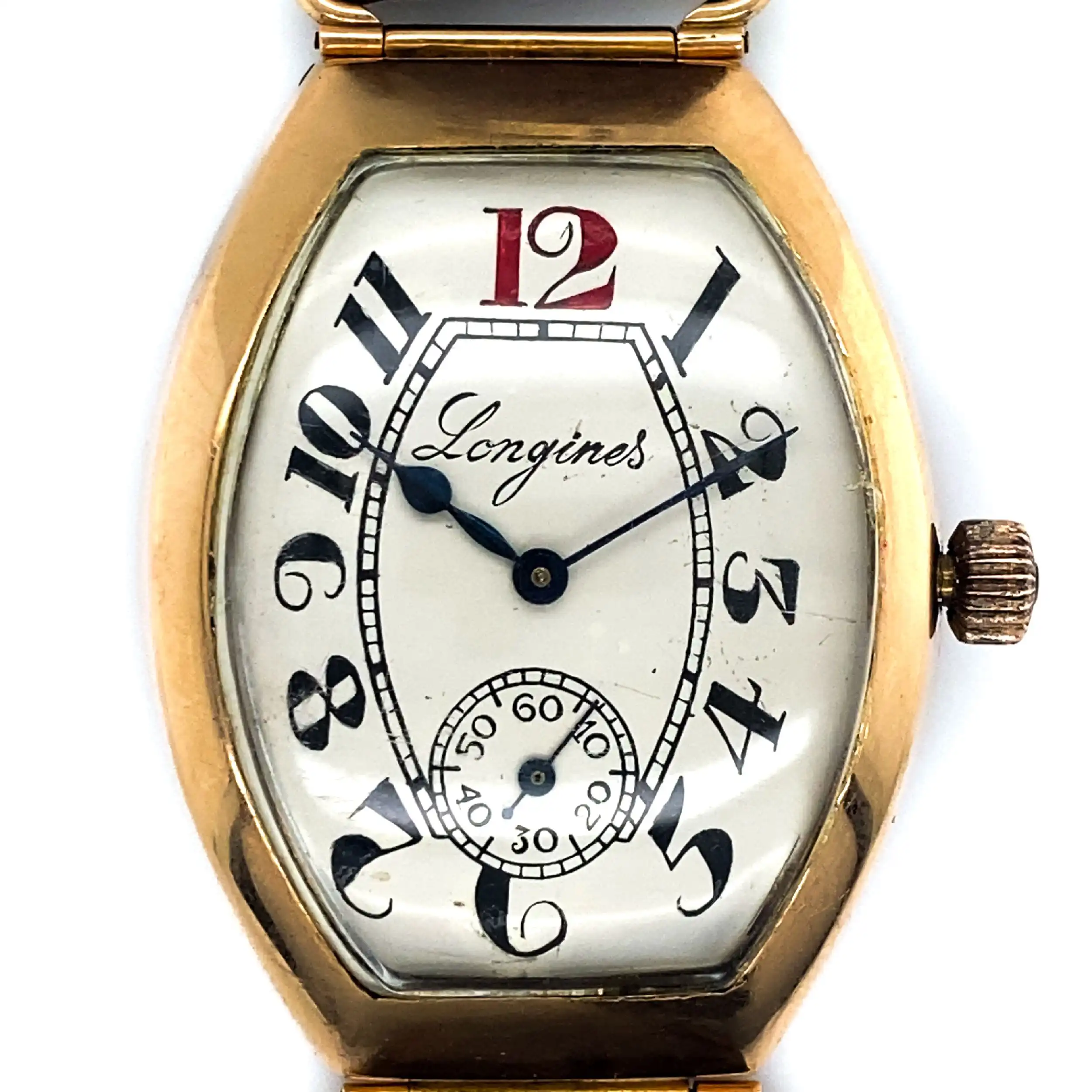 Herrenuhr Longines Tonneau von 1916 mit Auszug aus den Archiven - Vintage Uhr Herrenuhr Longines Tonneau von 1916 mit Auszug aus den Archiven - Vintage Uhr