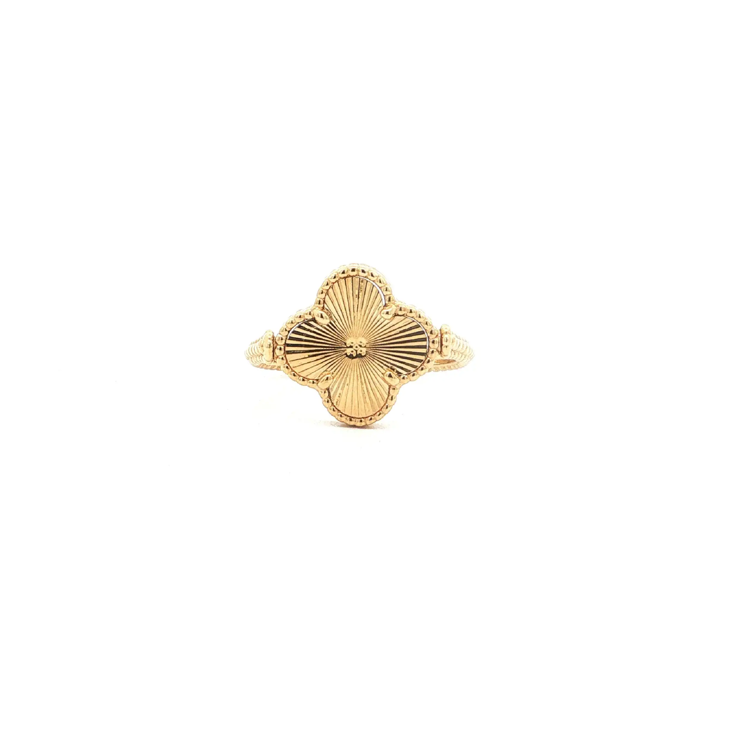 Ring Gelbgold Blume Wendemodell mit Onyx