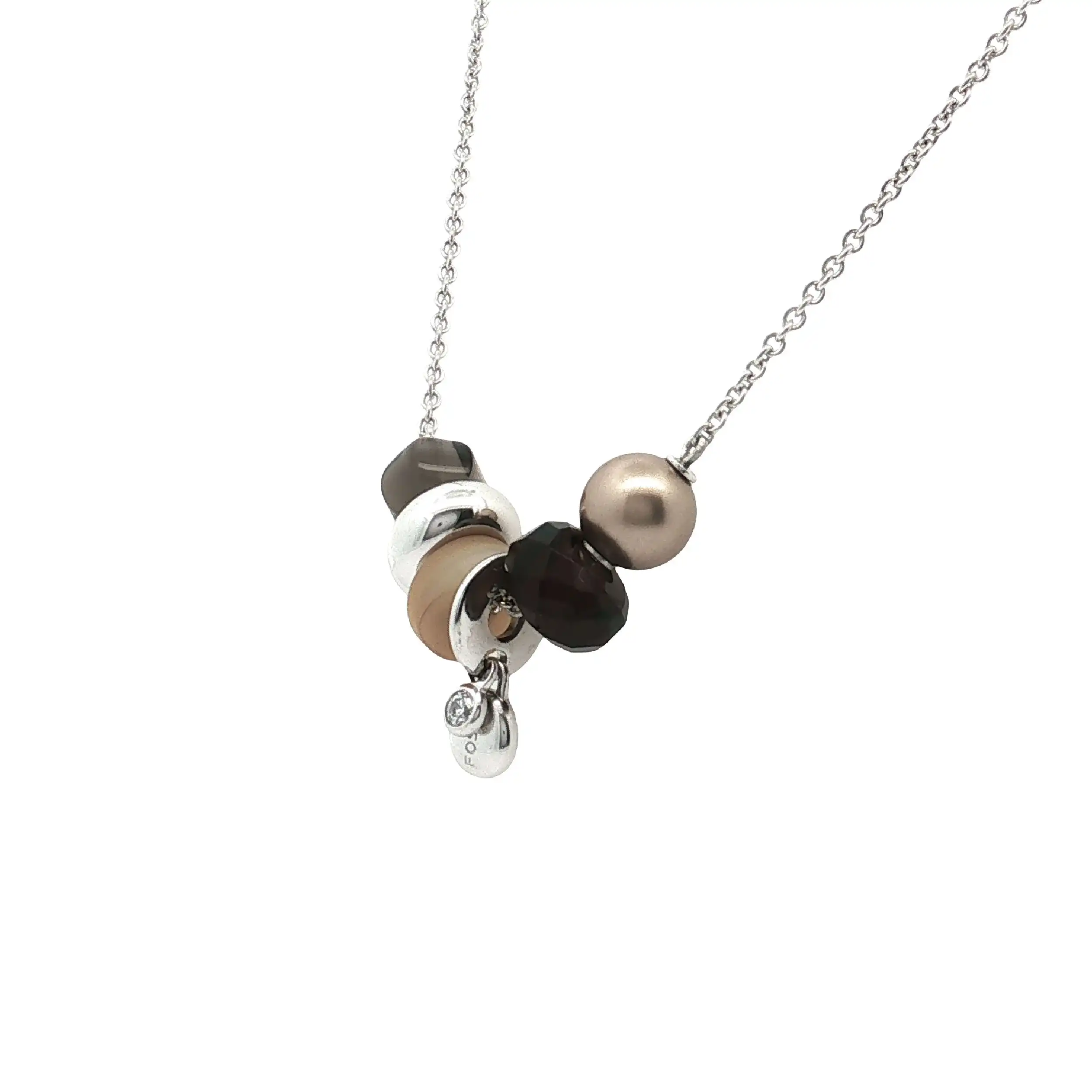 Collier Fossil Silber mit braunen Steinen Collier Fossil Silber mit braunen Steinen