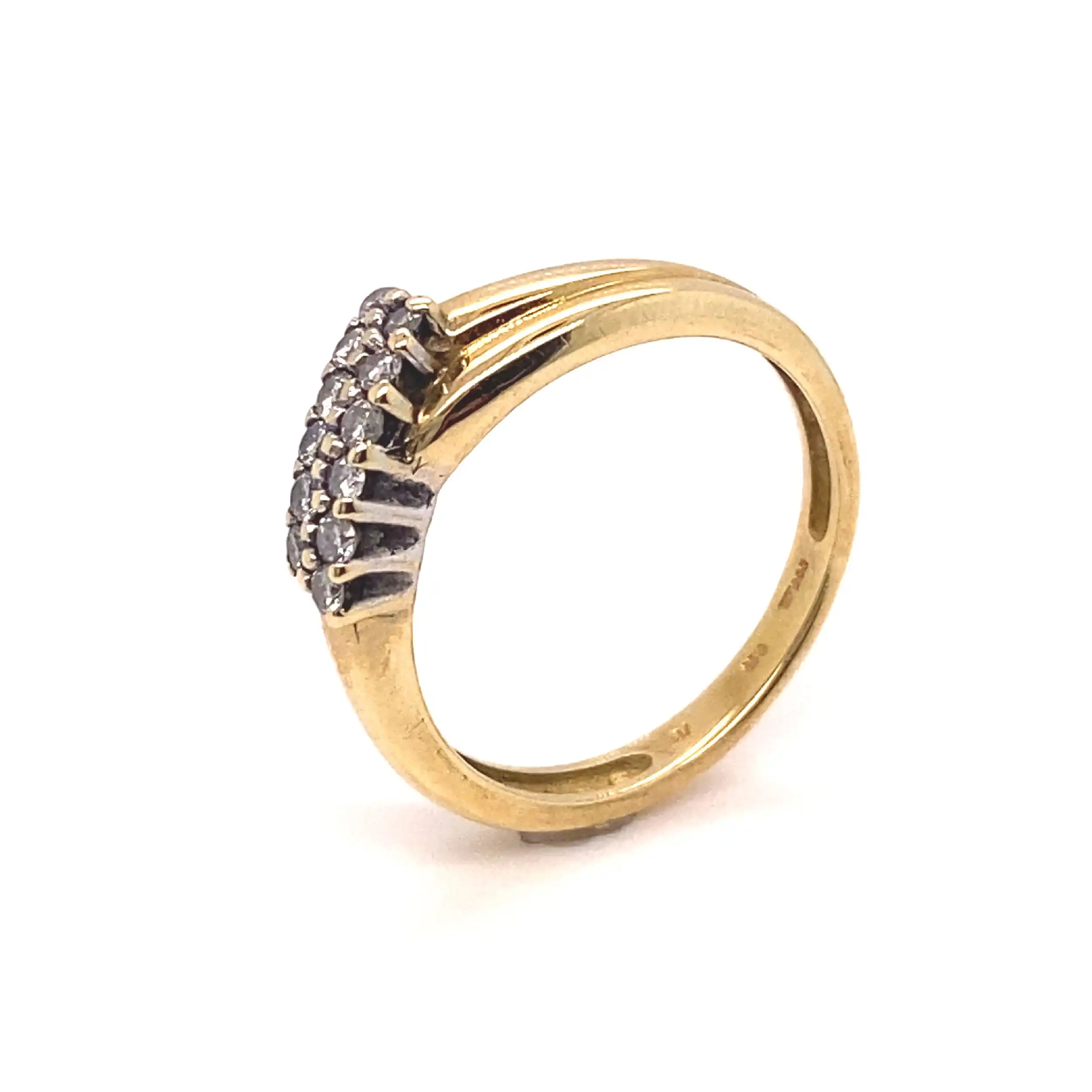 Ring Gelbgold mit 12 Brillanten, graviert mit 0,25ct Ring Gelbgold mit 12 Brillanten, graviert mit 0,25ct