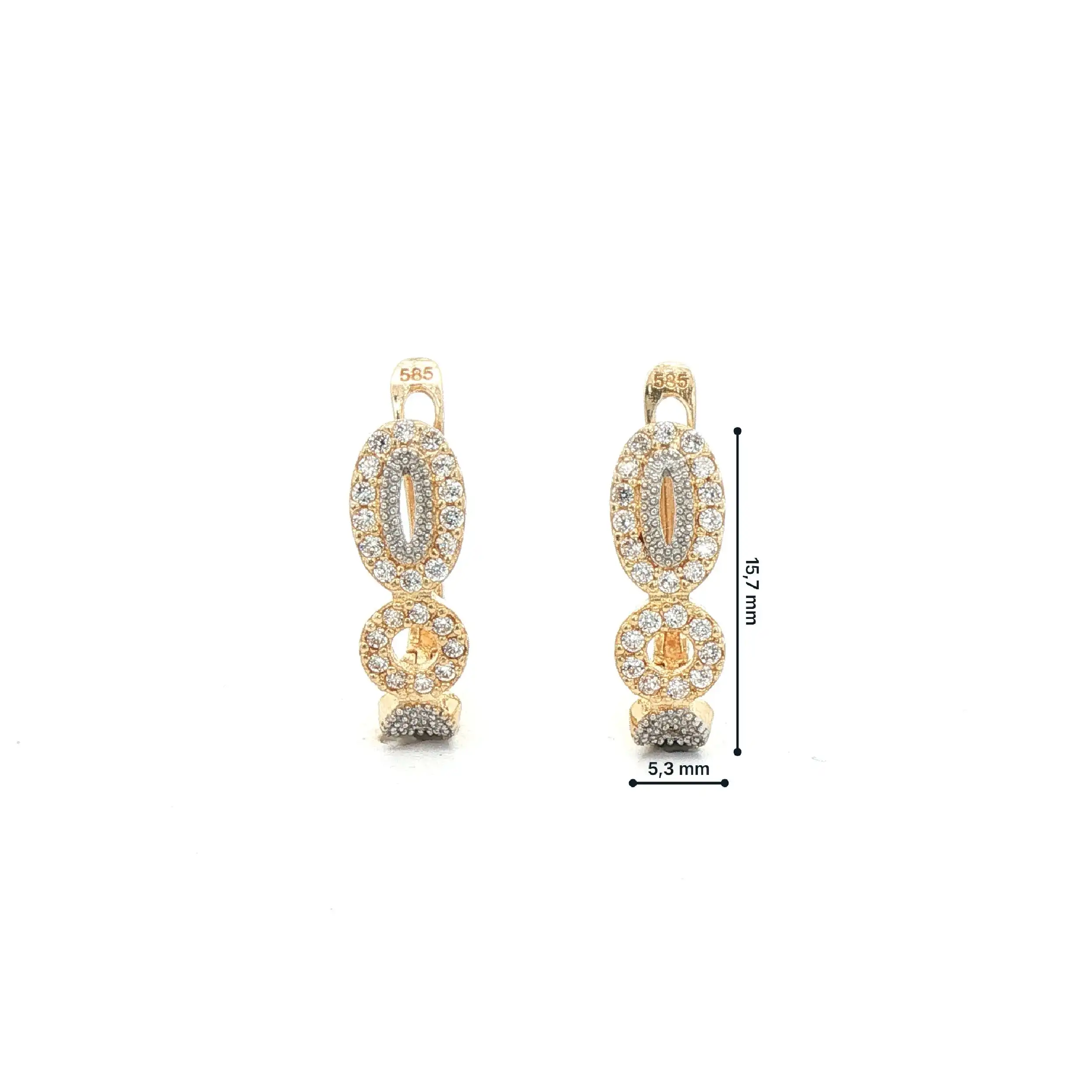 Ohrstecker Gelbgold mit Zirkonia Ohrstecker Gelbgold mit Zirkonia