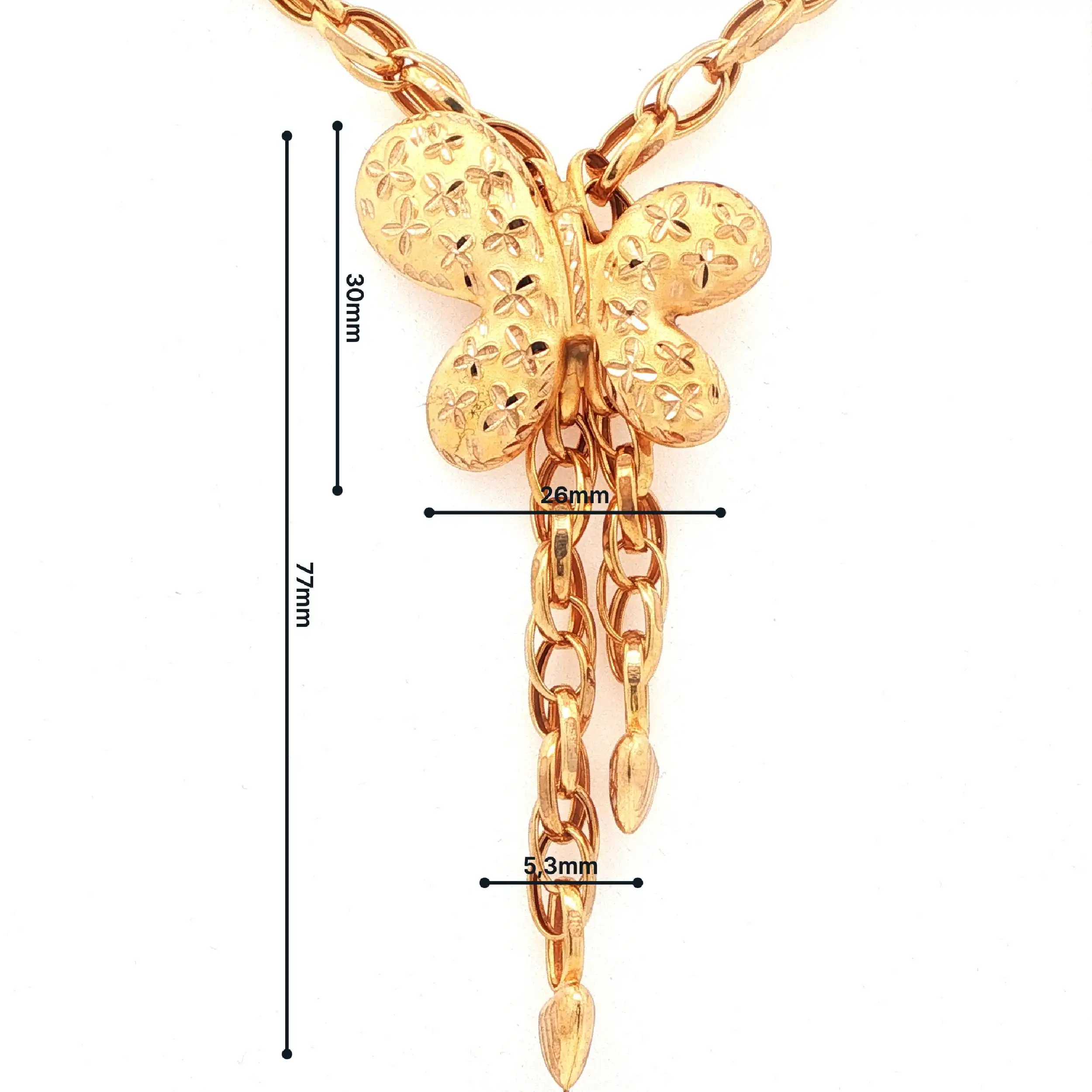 Collier Gelbgold mit Schmetterling
