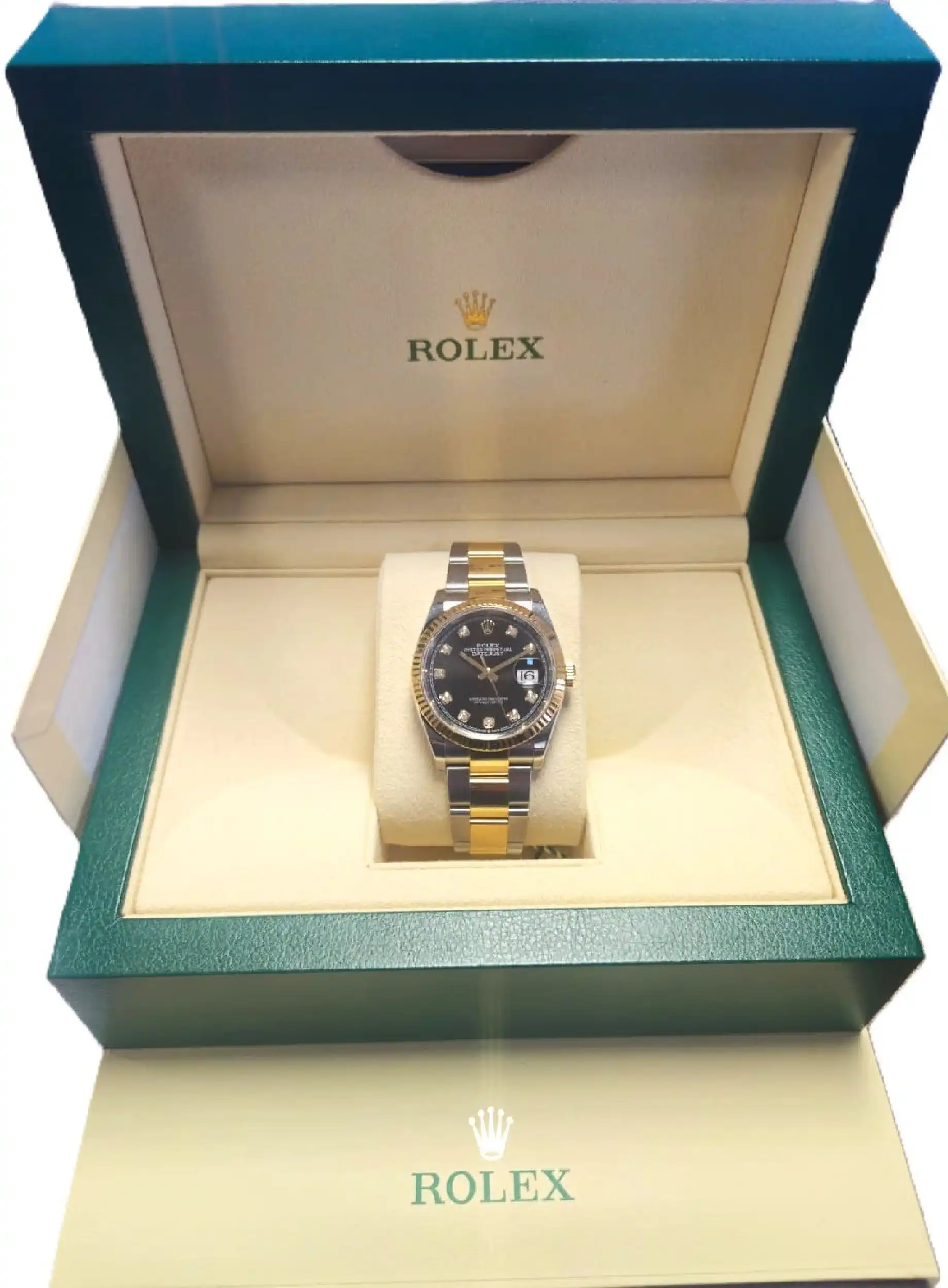 Damenuhr Rolex Datejust Bicolor mit Diamant Ziffernblatt