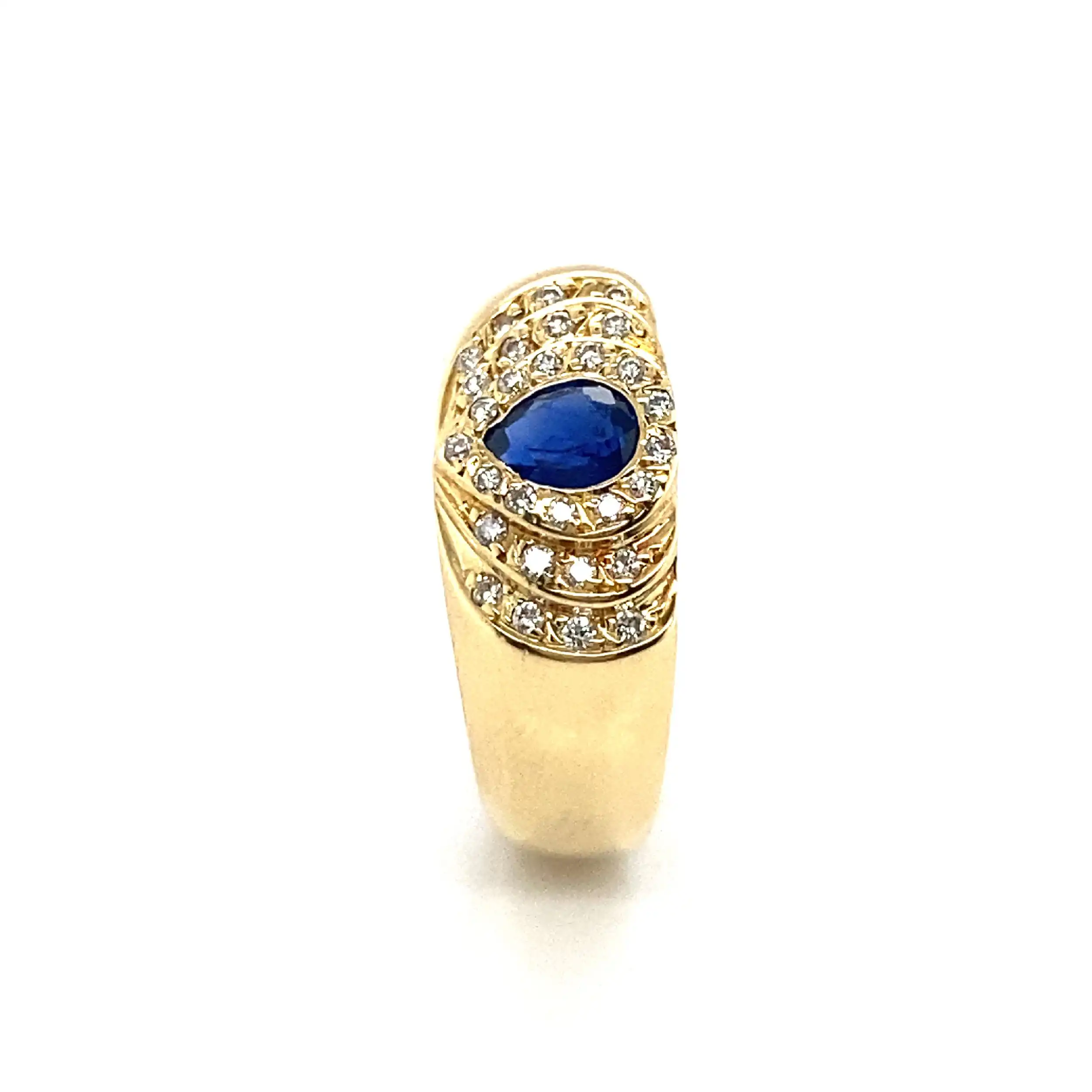 Ring mit Brillanten und Saphir - leicht beschädigt Ring mit Brillanten und Saphir - leicht beschädigt