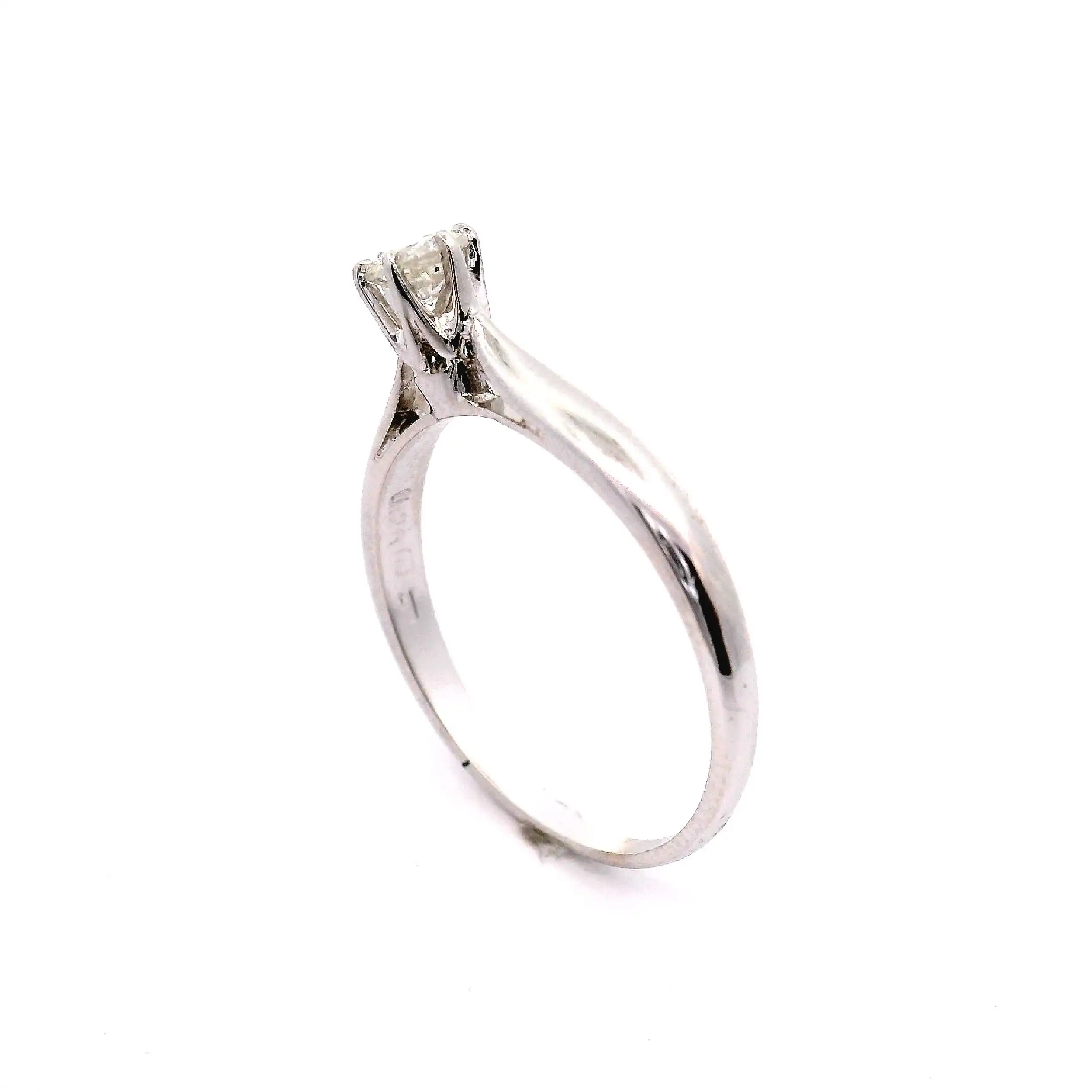 Solitärring Weißgold mit Brillant, graviert mit 0.20ct Solitärring Weißgold mit Brillant, graviert mit 0.20ct