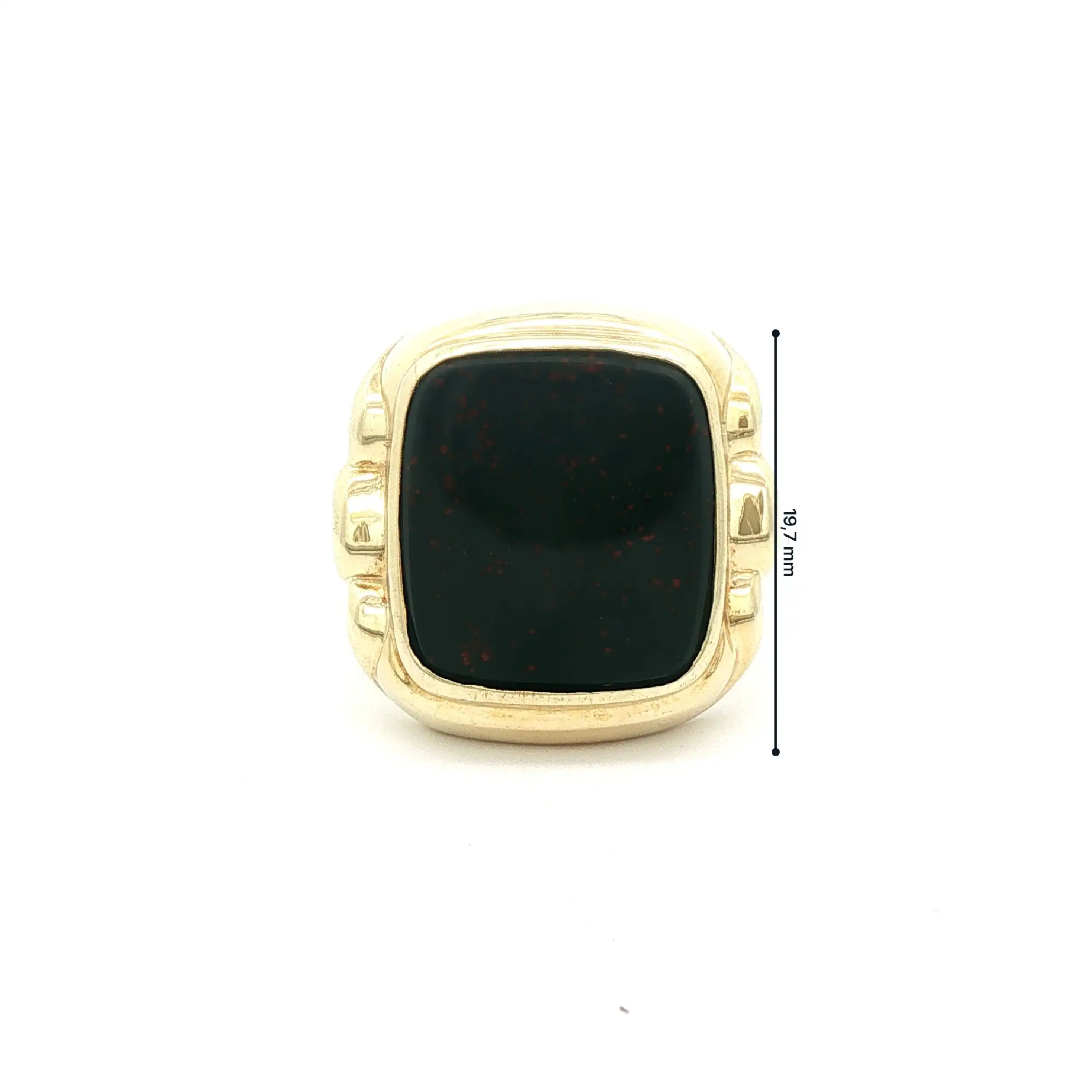 Herrenring Gelbgold mit Blutjaspis Herrenring Gelbgold mit Blutjaspis