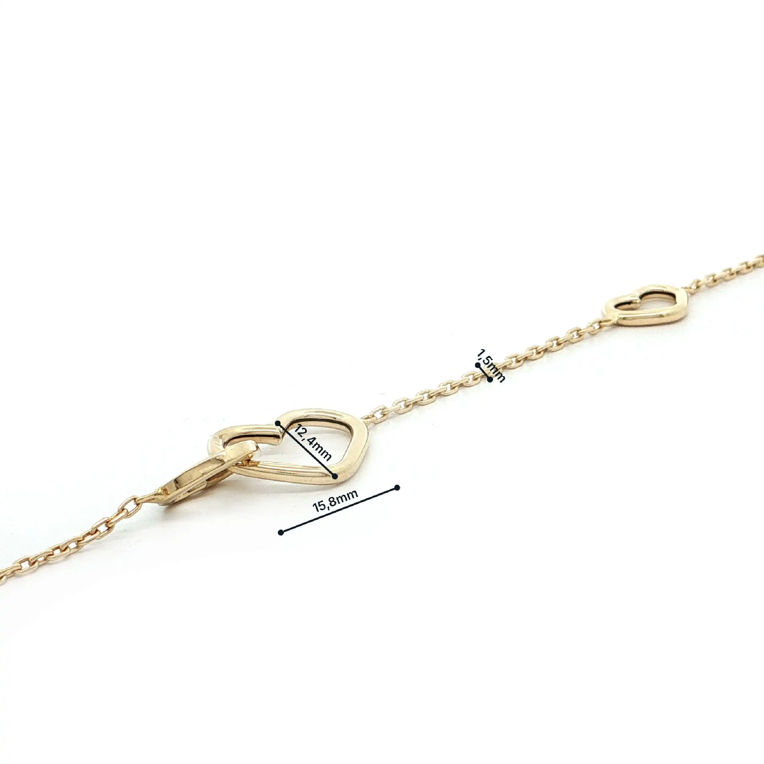 Armband Gelbgold mit Herzchen Armband Gelbgold mit Herzchen