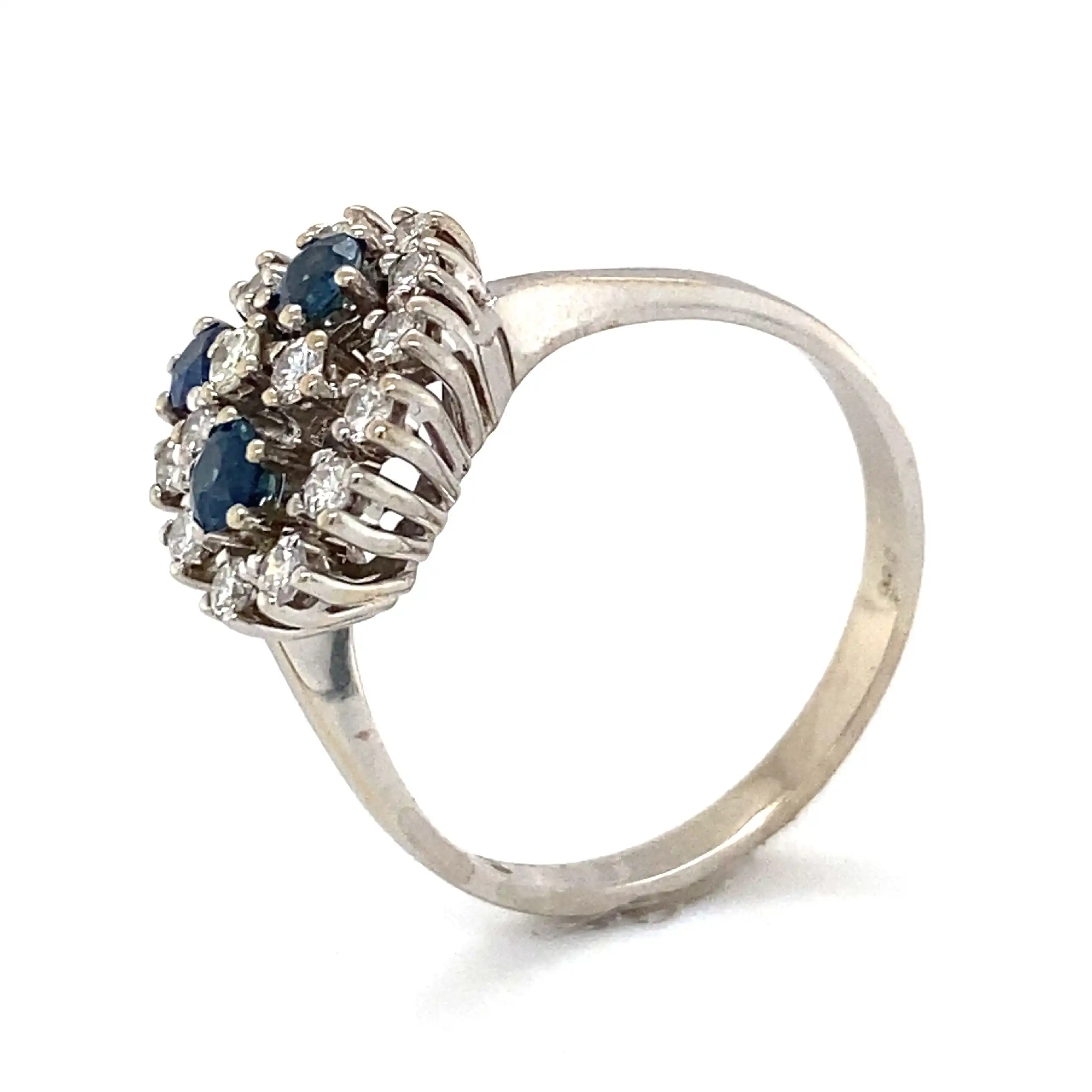 Ring Weißgold mit Brillanten und Saphiren
