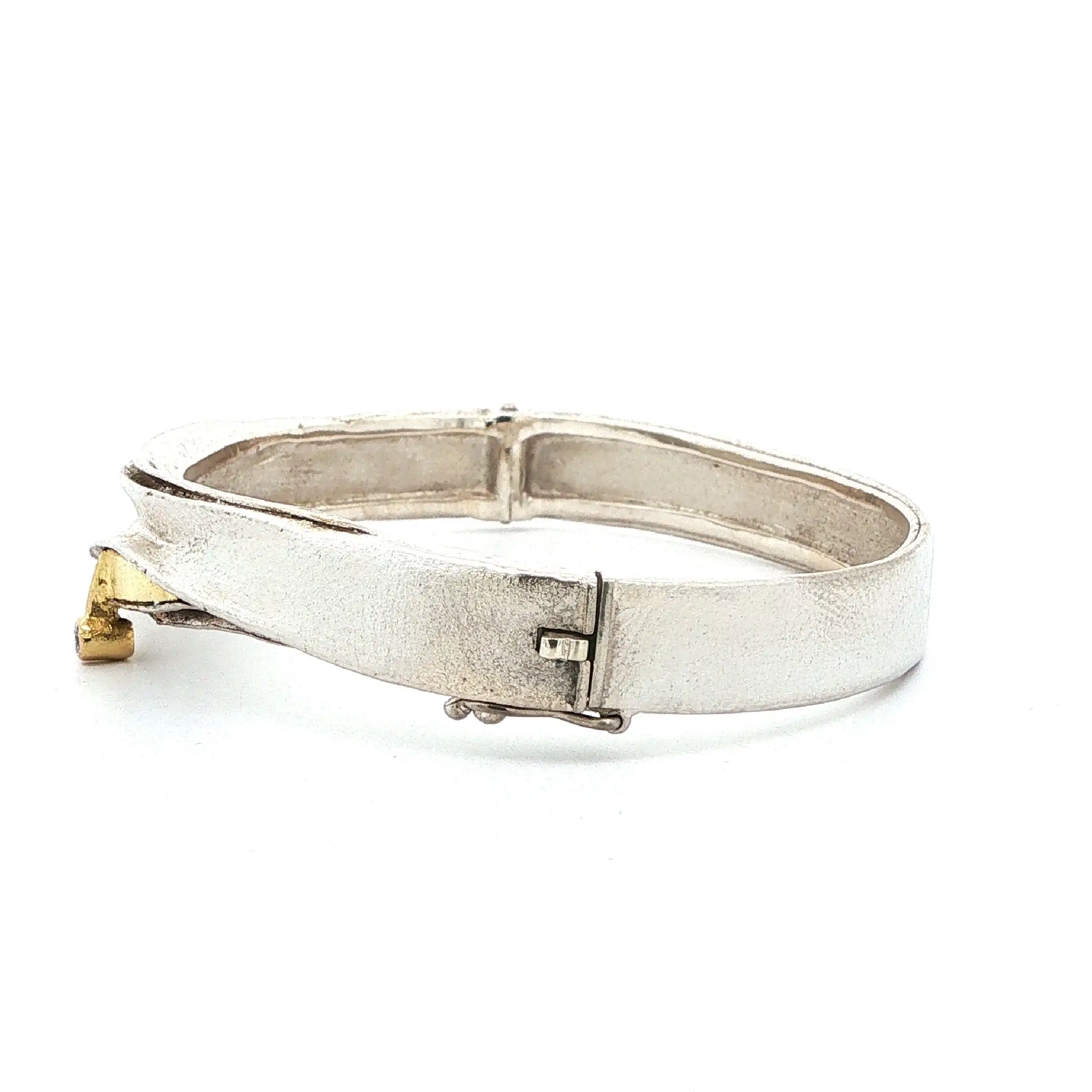 Armreif Silber mit Goldelement & Brillant