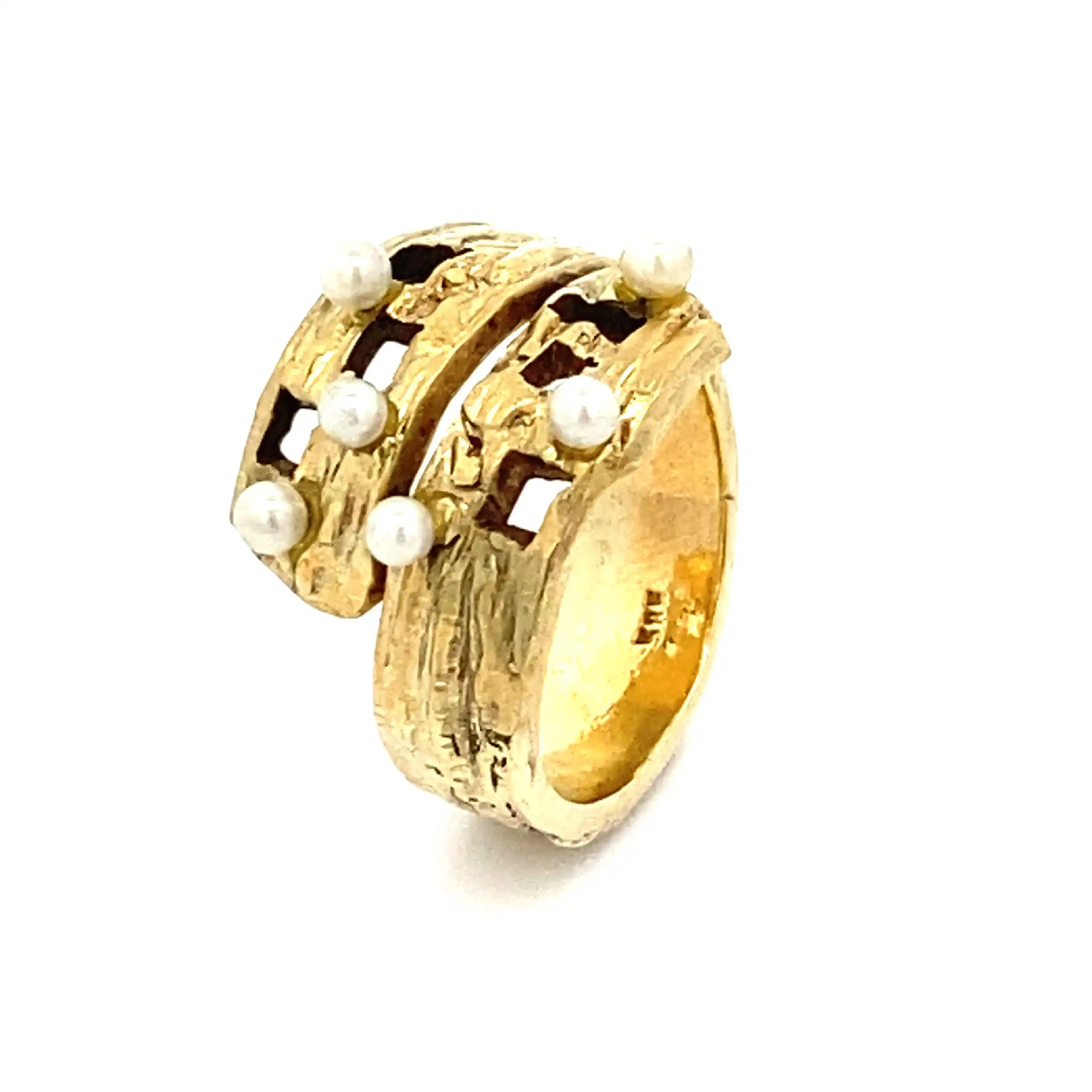 Ring Gelbgold mit Perlen