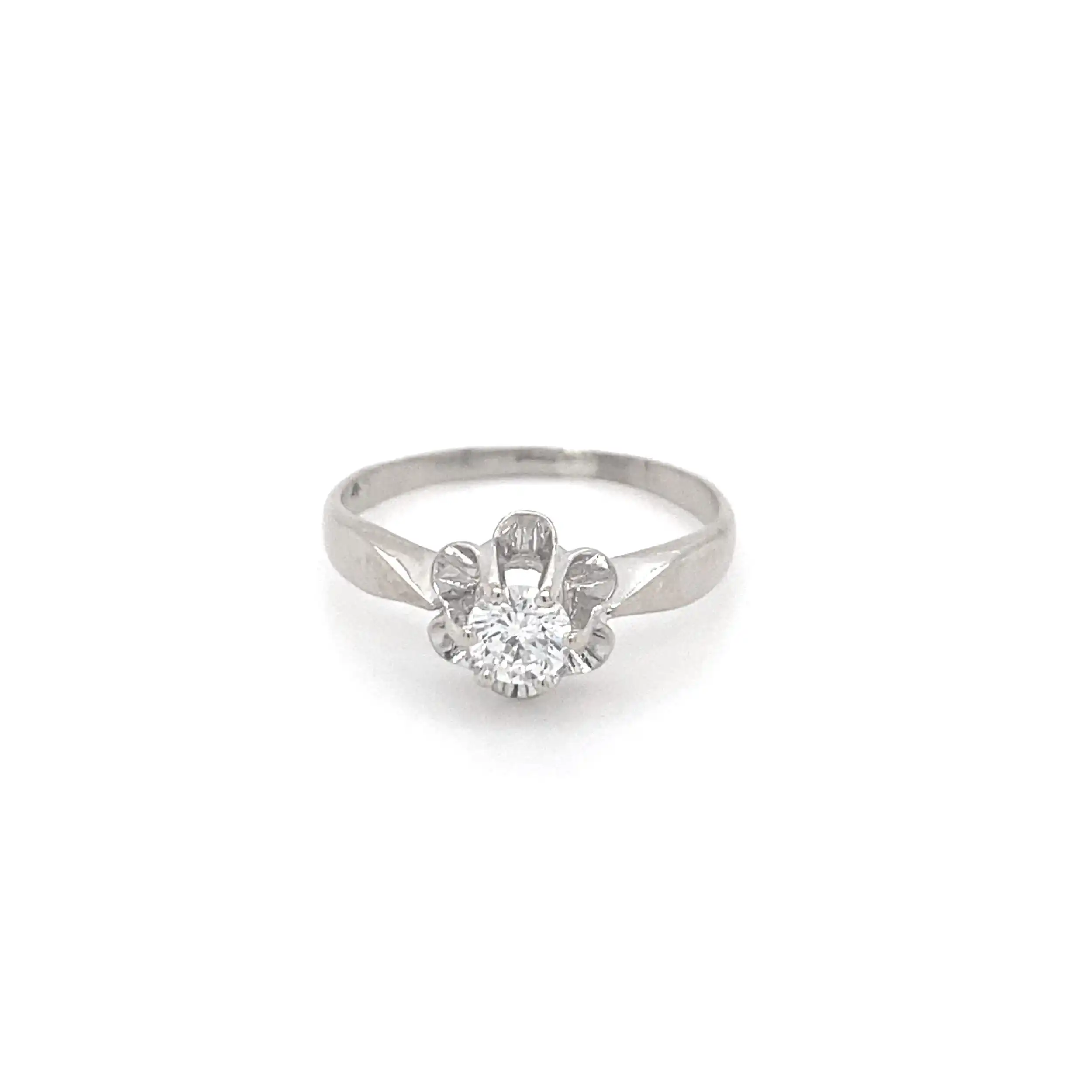 Ring Weißgold mit Brillant, graviert mit 0,30ct Ring Weißgold mit Brillant, graviert mit 0,30ct
