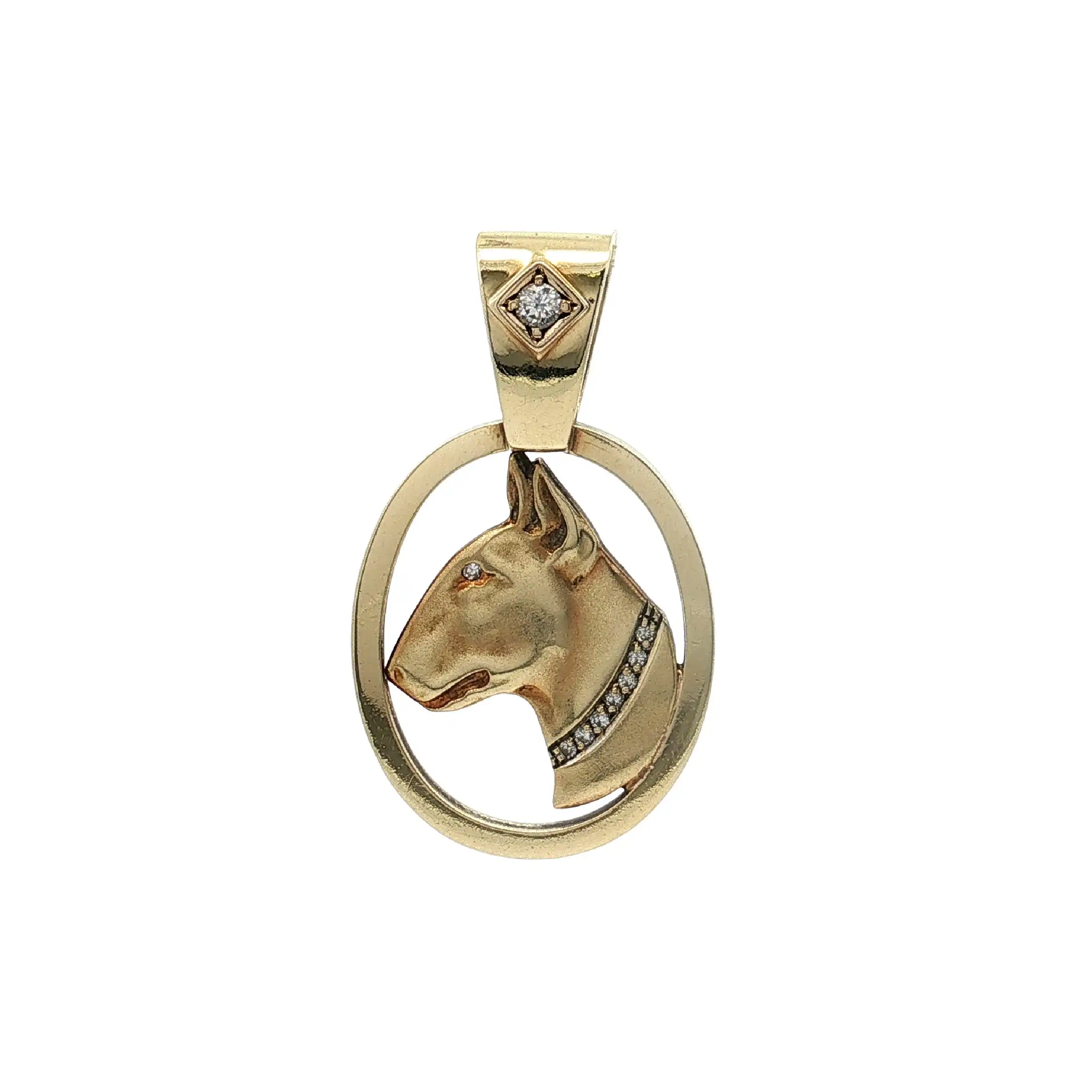Anhänger Hund Buldogge mit Diamanten Anhänger Hund Buldogge mit Diamanten