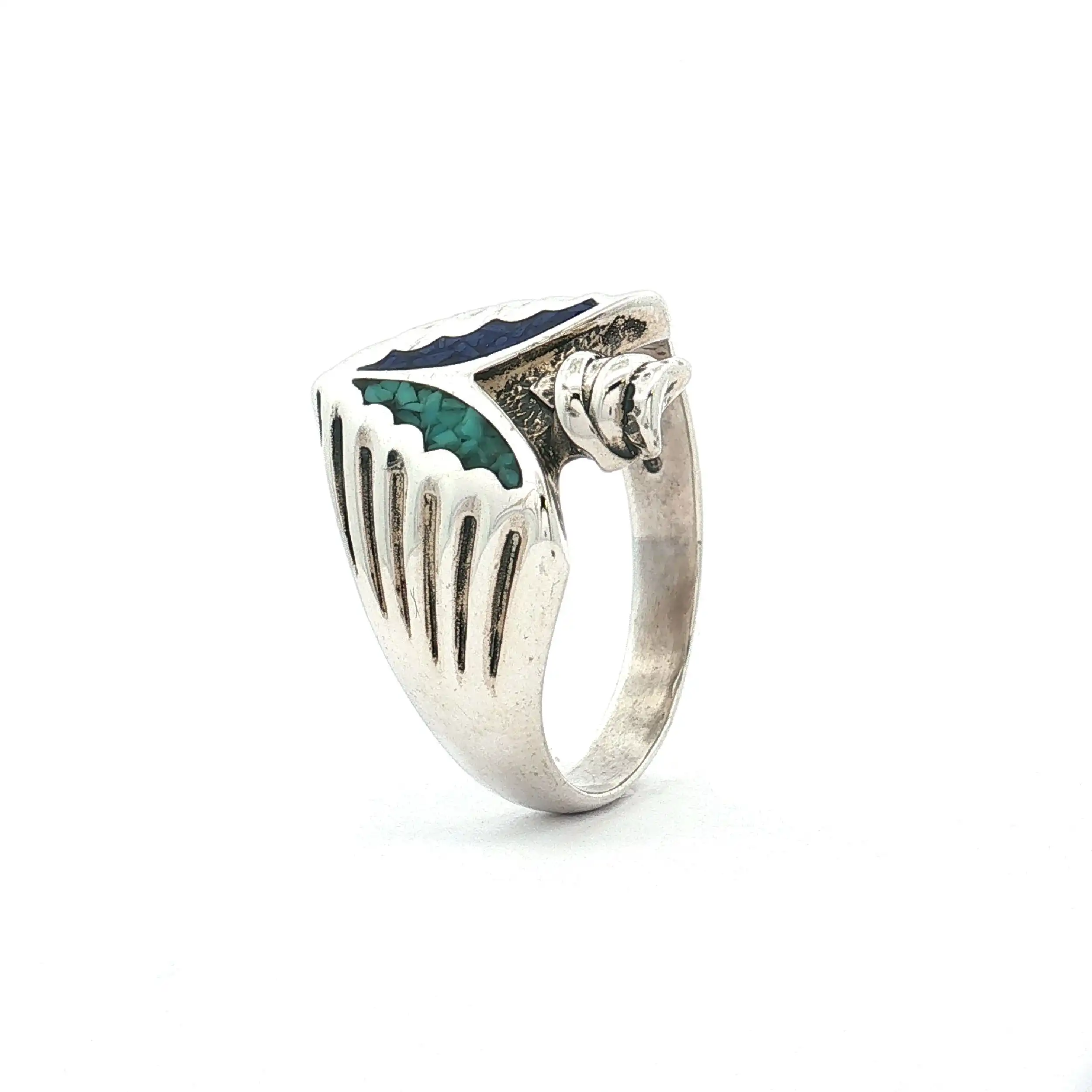 Ring mit Türkis und blauen Stein
